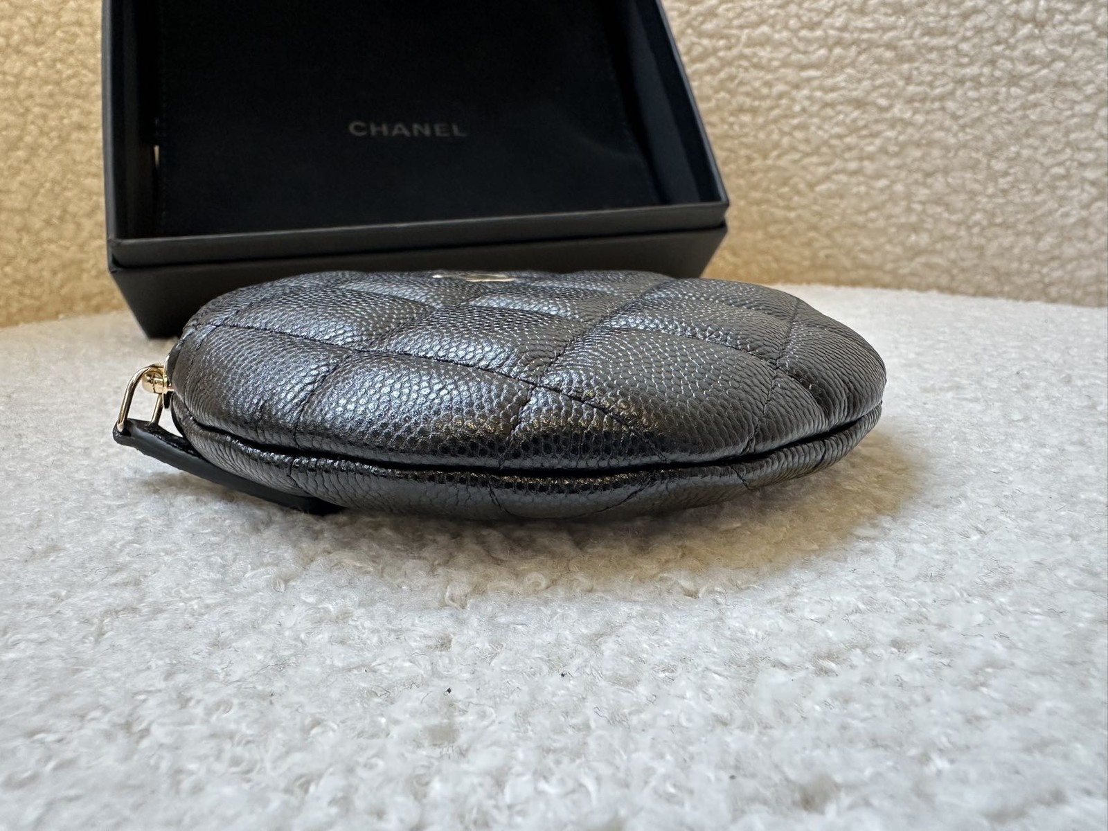 CHANEL Classic Quilted Mini Black Caviar Leather Coin Purse Duty Paid