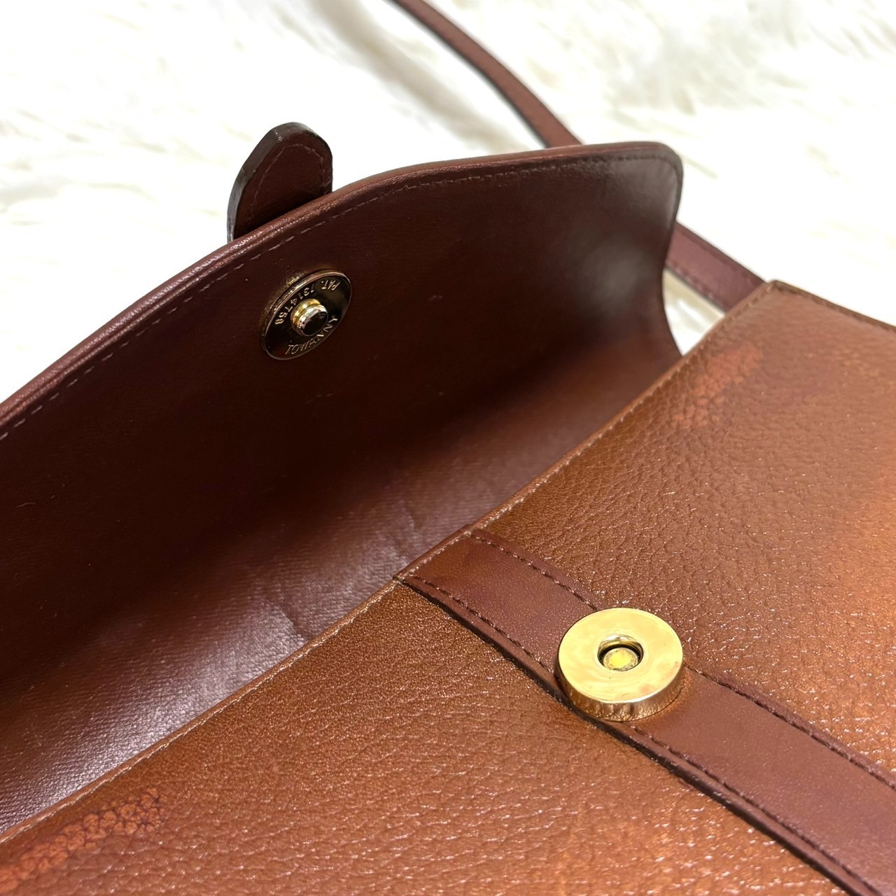 BURBERRY Shoulder Bag Flap Crossbody Leather Brown Nova Check Shadow Horse Embos
