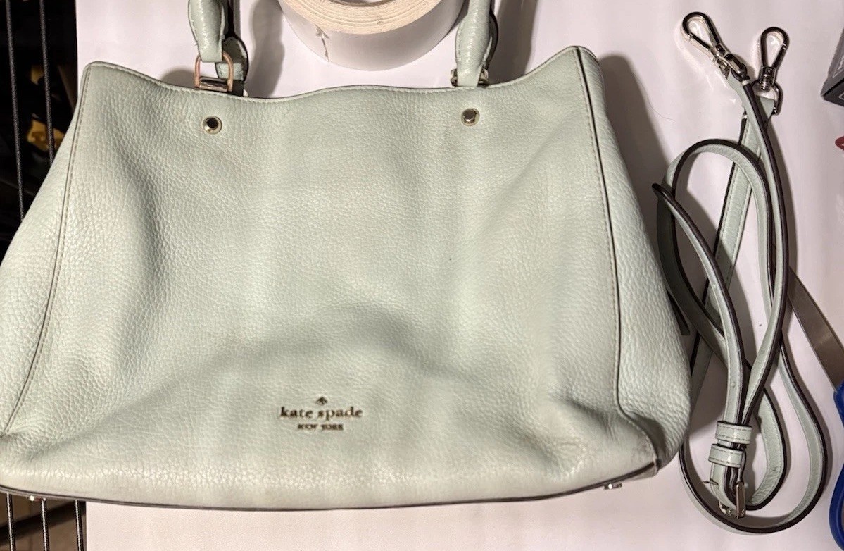 Kate Spade Leila Med Triple Compartment Shoulder Bag In Mint Green- See Pics