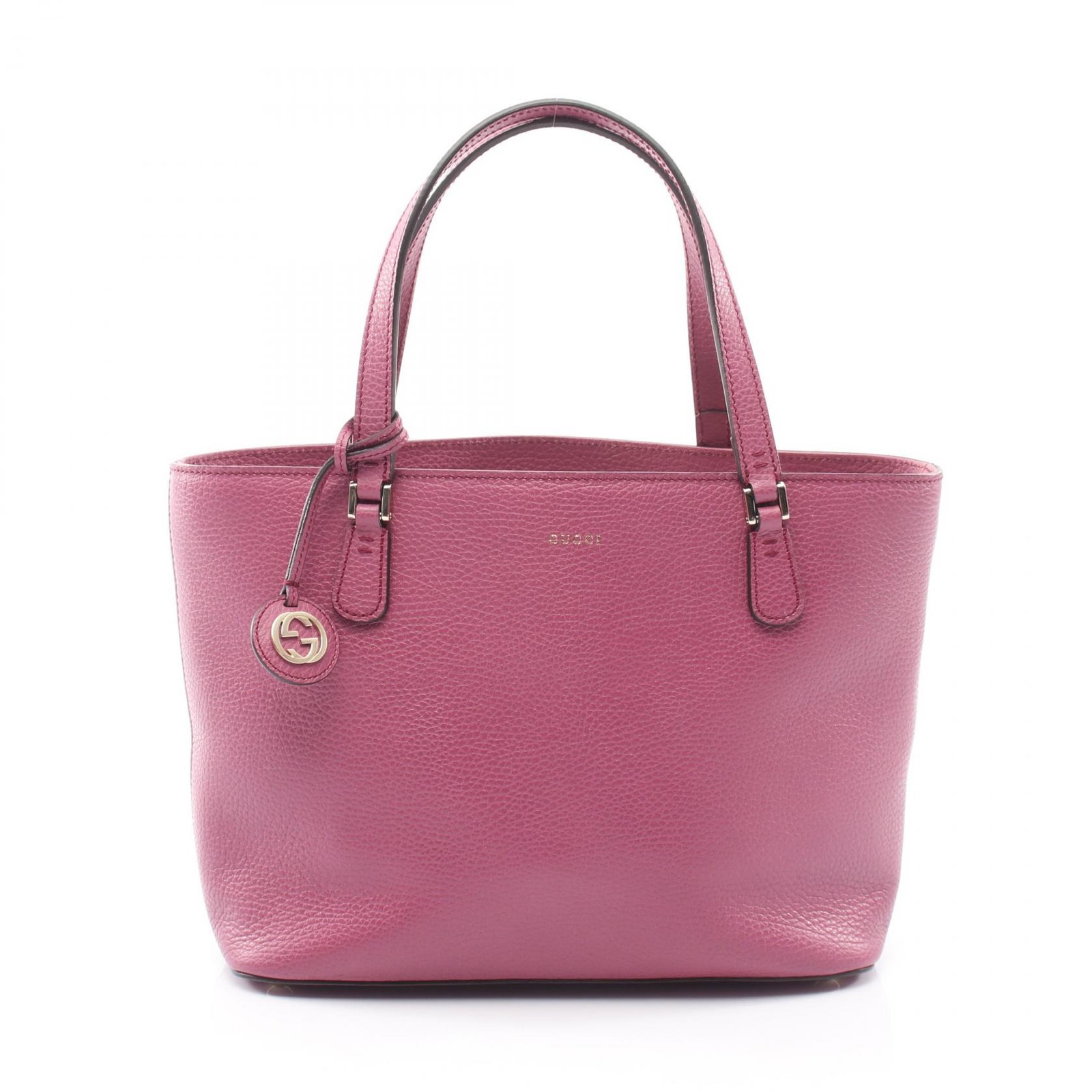 Gucci Interlocking G Leather Tote Bag Purple W28cm H21cm D12.5cm Used