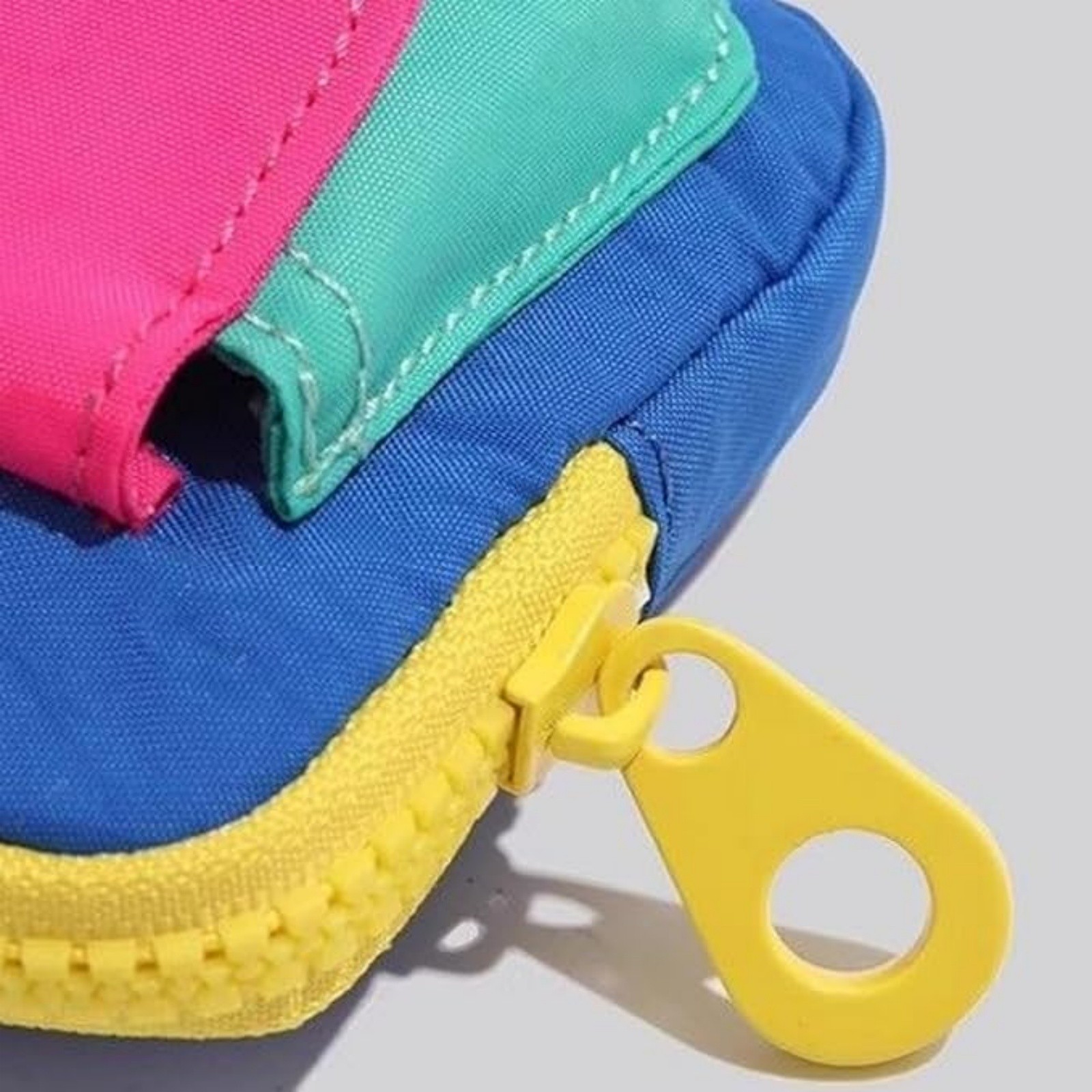 Set of 2 Canvas Mini Backpack Coin Purse Keychain Wallet Zipper Pouch Pink Blue