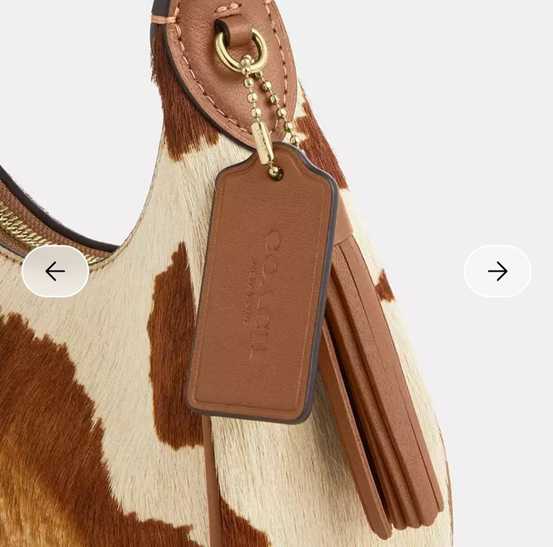 Coach Emily Shoulder Bag In Haircalf With Cow Print CDX23 Gold/Cow Multi