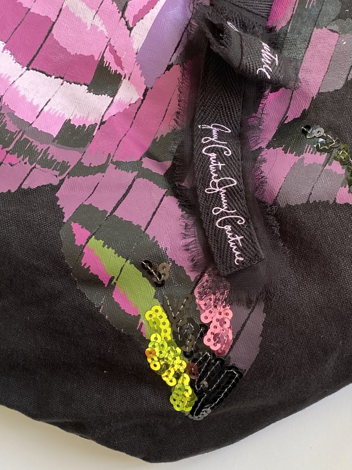 4 VINTAGE JUICY COUTURE BEACH CANVAS TOTE BAGS WITH BOWS & TASSELS