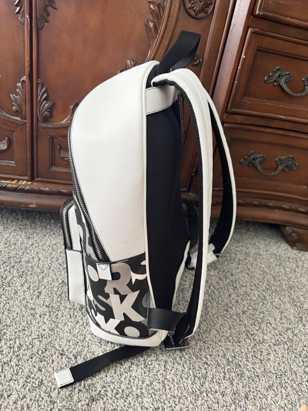 Michael Kors Cooper Logo Backpack Black Multi Zip Closure, Adjustable Strap