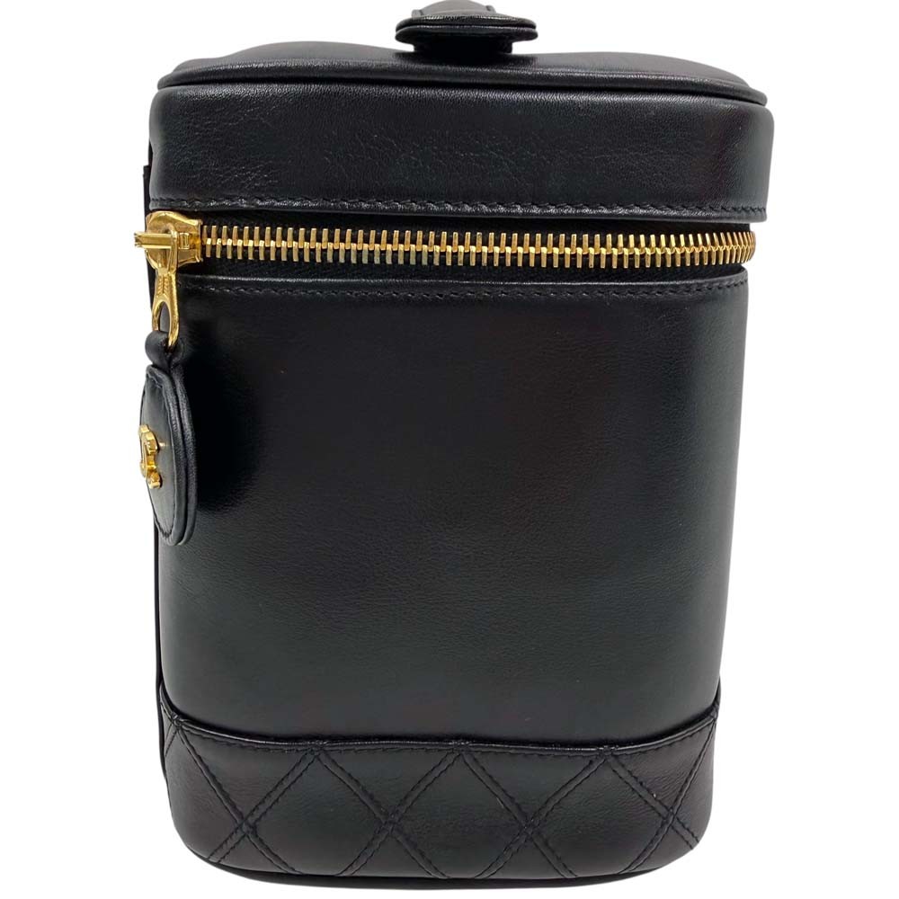 Chanel Bicolore Vanity Bag A01619 Lambskin Leather Black Women’s #KNB1397