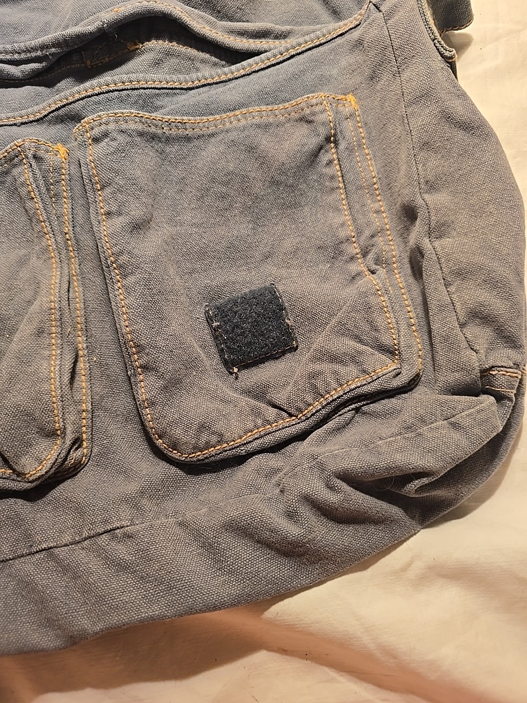 Blue Denim Canvas Fabric Messenger Bag Standard Issue Surplus Goods M055IM0