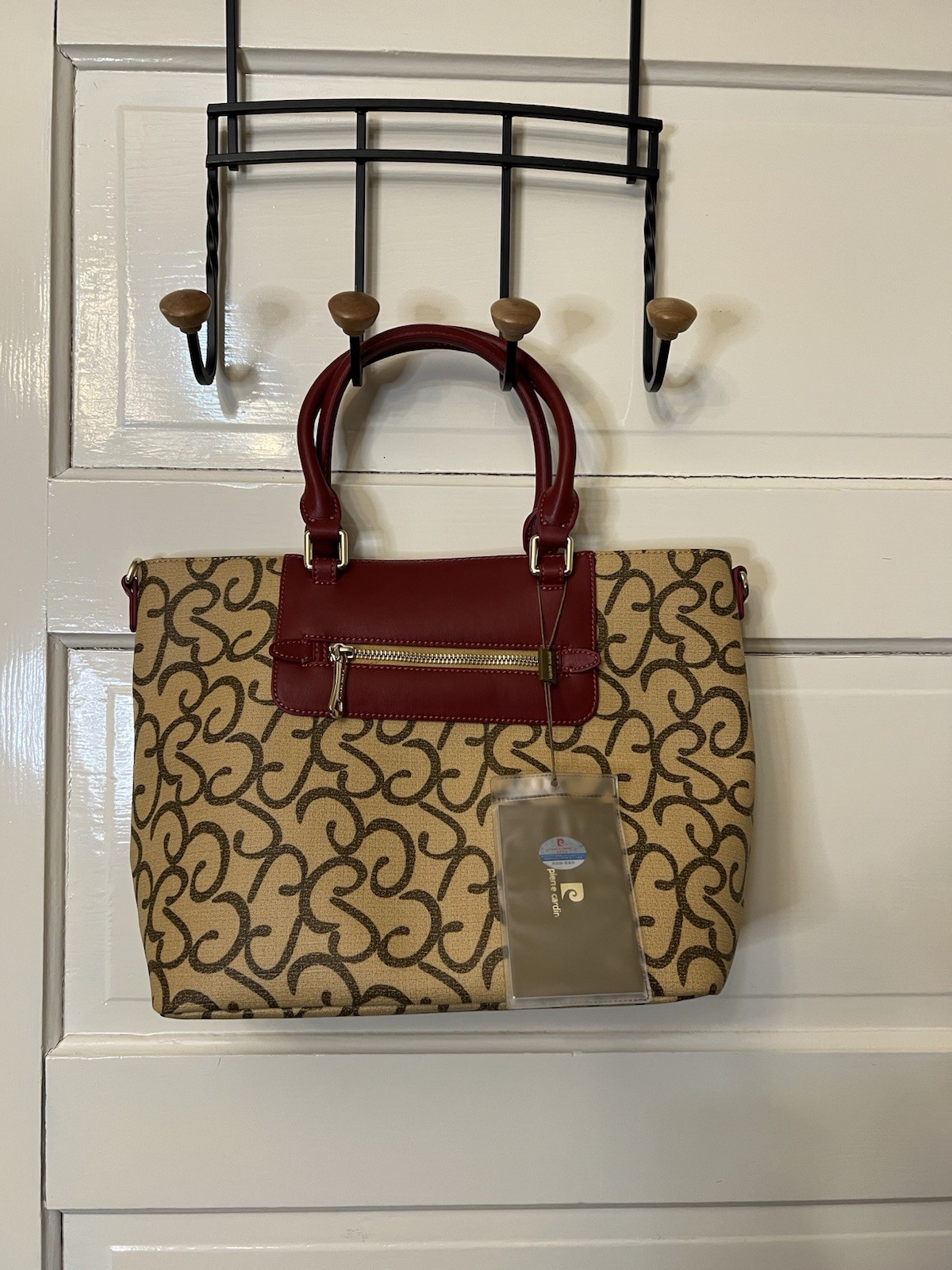 Pierre Cardin NWT Tote Purse Bag Chinese Label W Crossbody Strap Logo Vegan