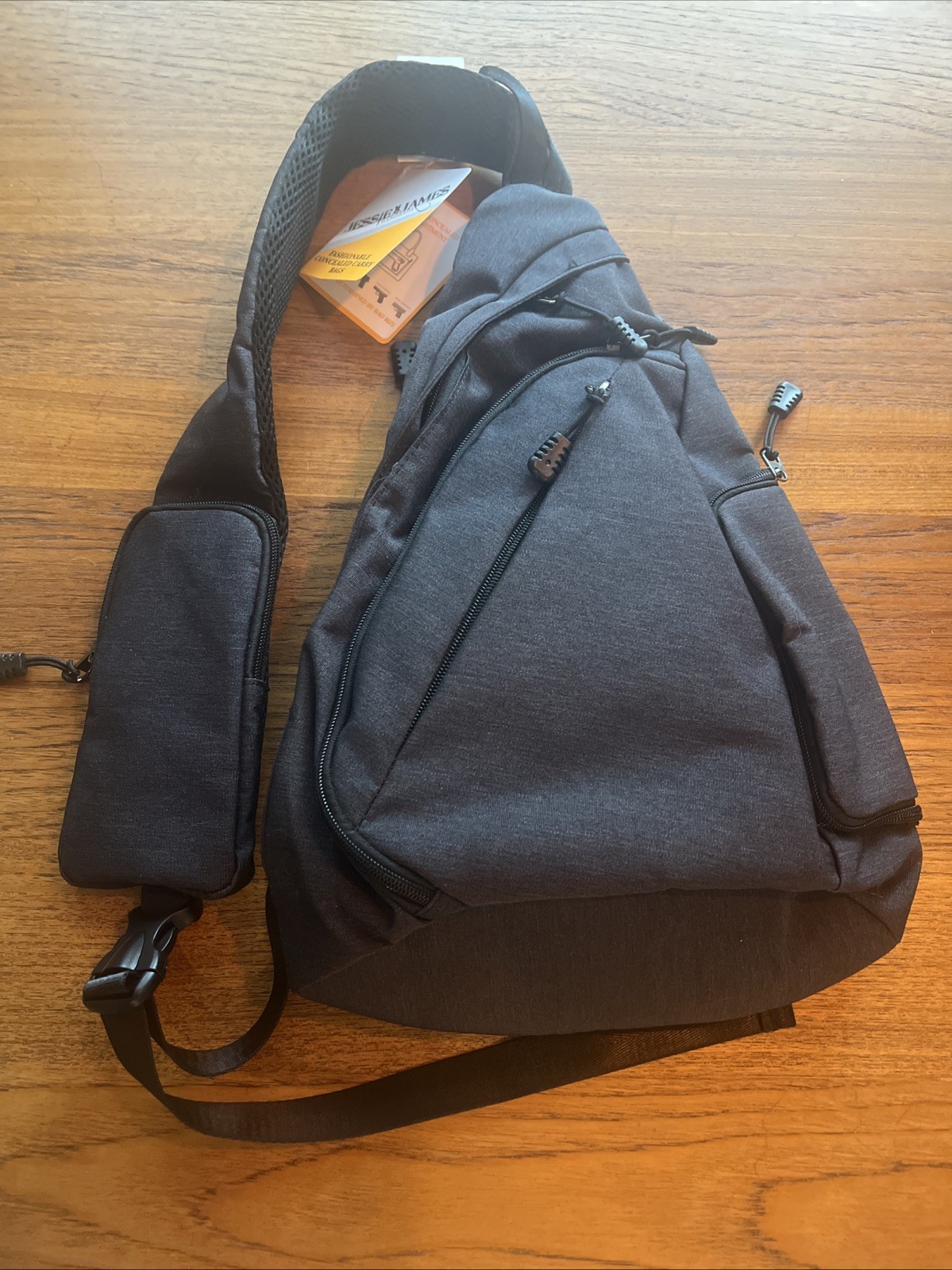 Jessie & James Peyton Concealed Carry Sling Bag – Gray CCW Backpack – NEW