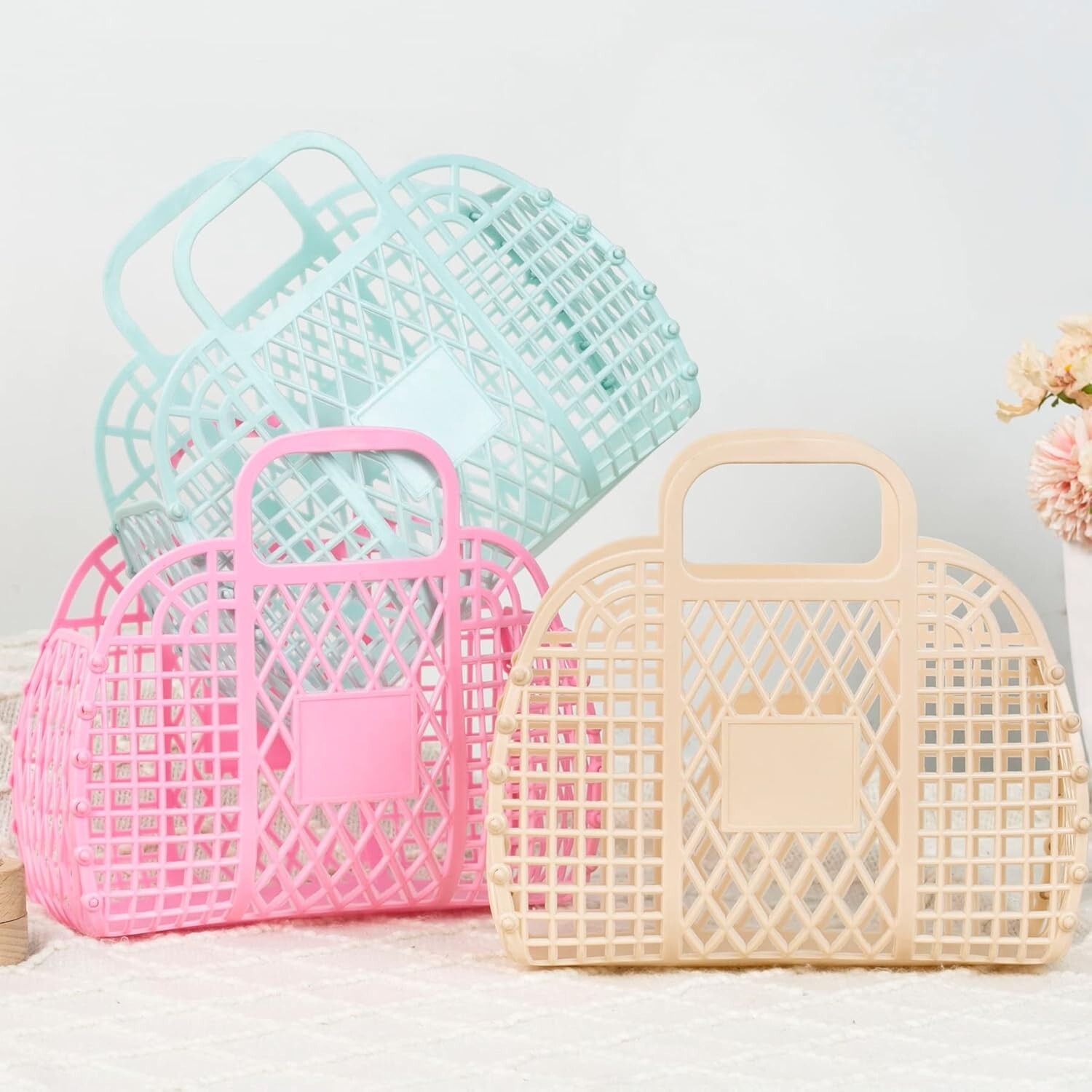 Jelly Tote Bright Jelly Bags Reusable Gift Basket Girls Beach Bag Jelly Purse