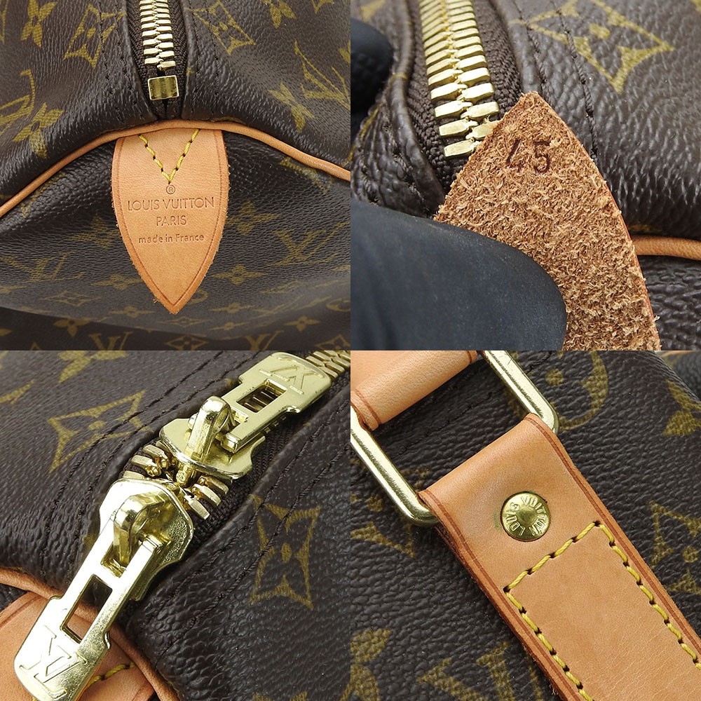USED LOUIS VUITTON Boston bag Kiepol 45 M41428 Monogram/Nume leather Brown T…