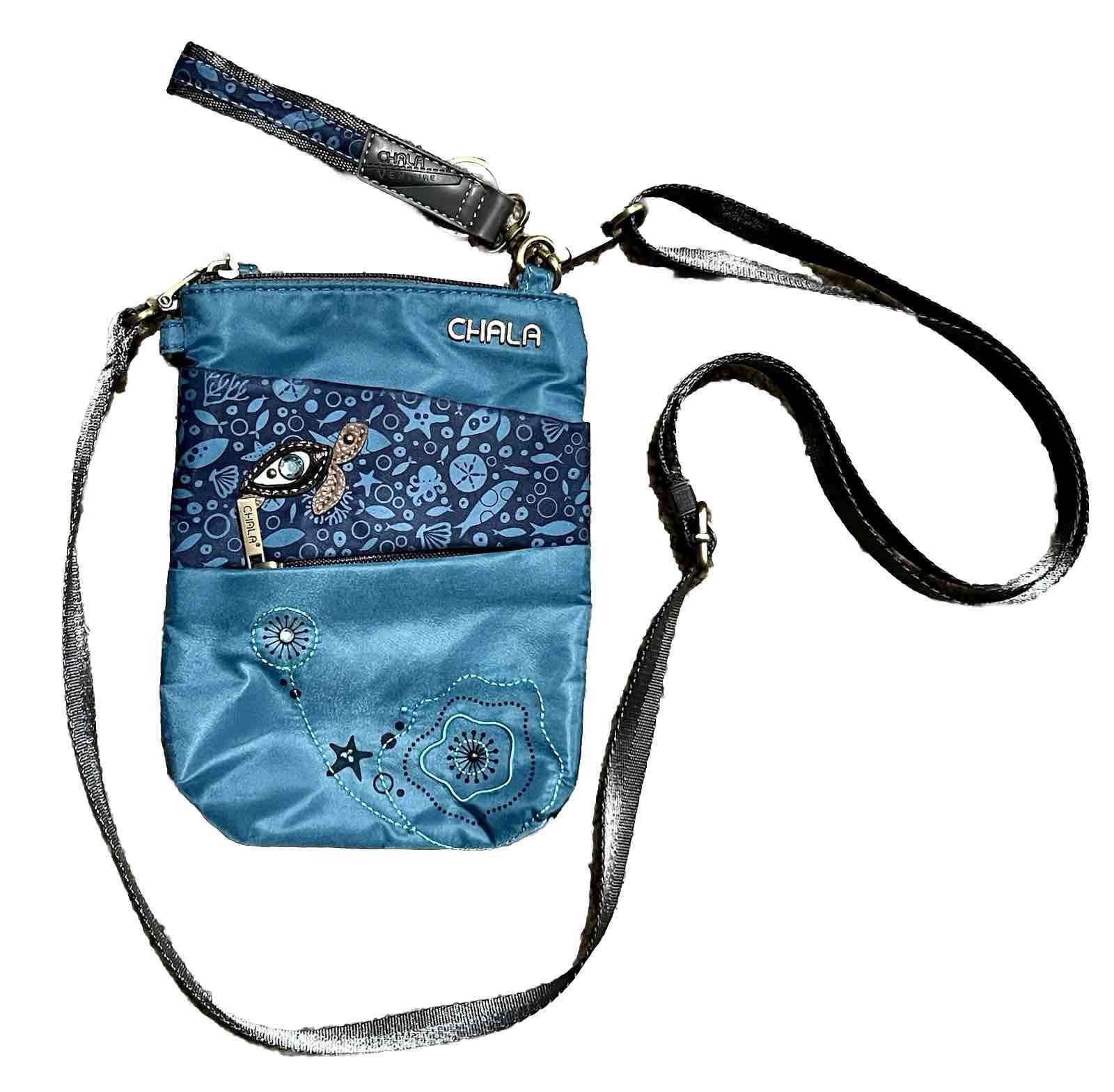 CHALA Cell Phone Purse Crossbody RFID EVOLUTION TURTLE Turquoise Blue – NICE!