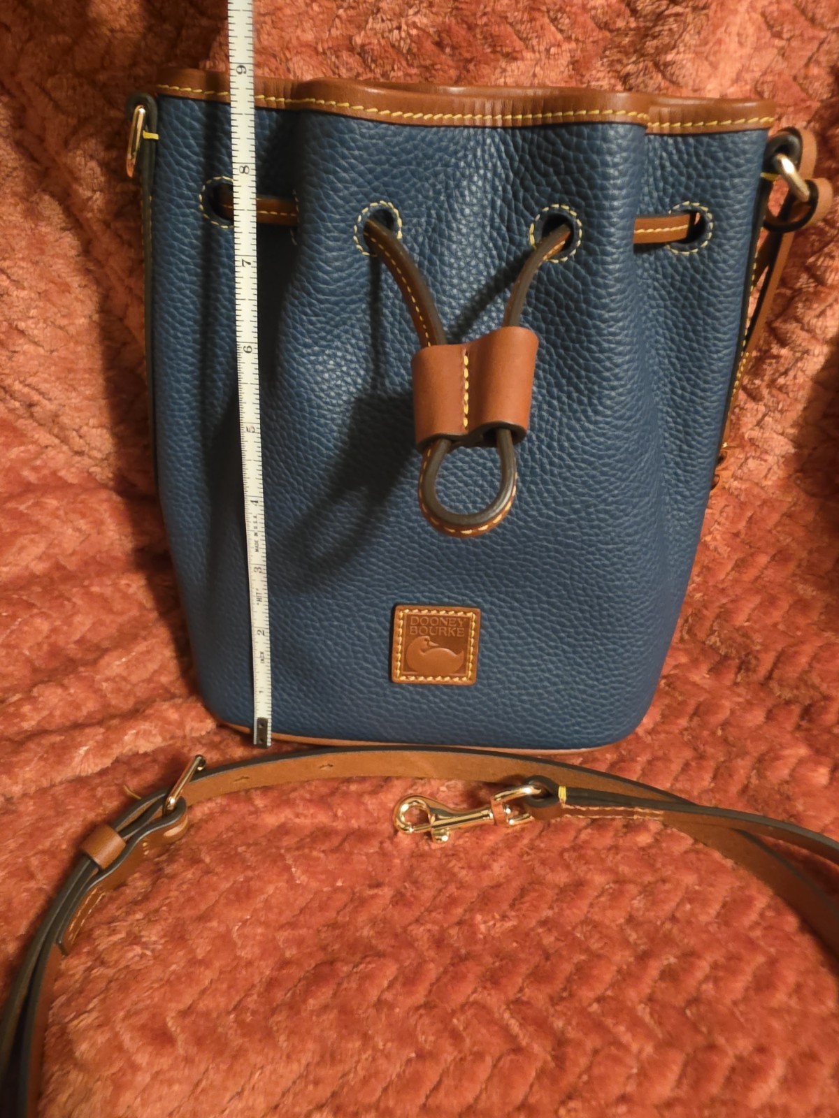 Dooney And Bourke Small Drawstring Crossbody Pebbled Leather Jeans
