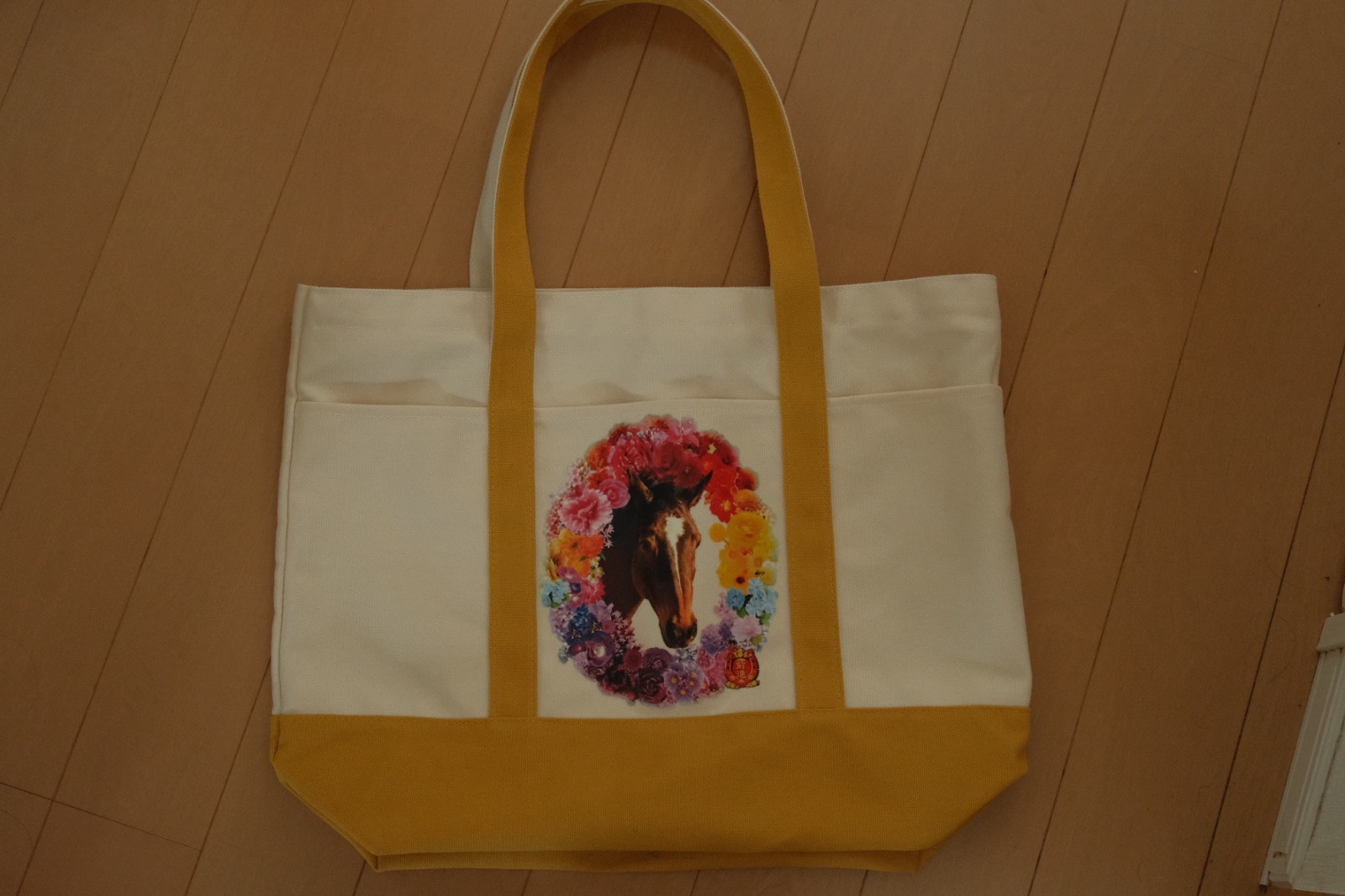 2026 Year of the Horse Floral Horse Tote Bag Large Shopping Bag