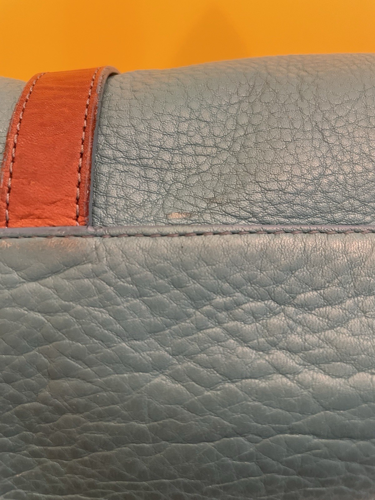 VTG Kenneth Cole Turquoise/Ocean Color Leather Double Strap Hand Shoulder Purse