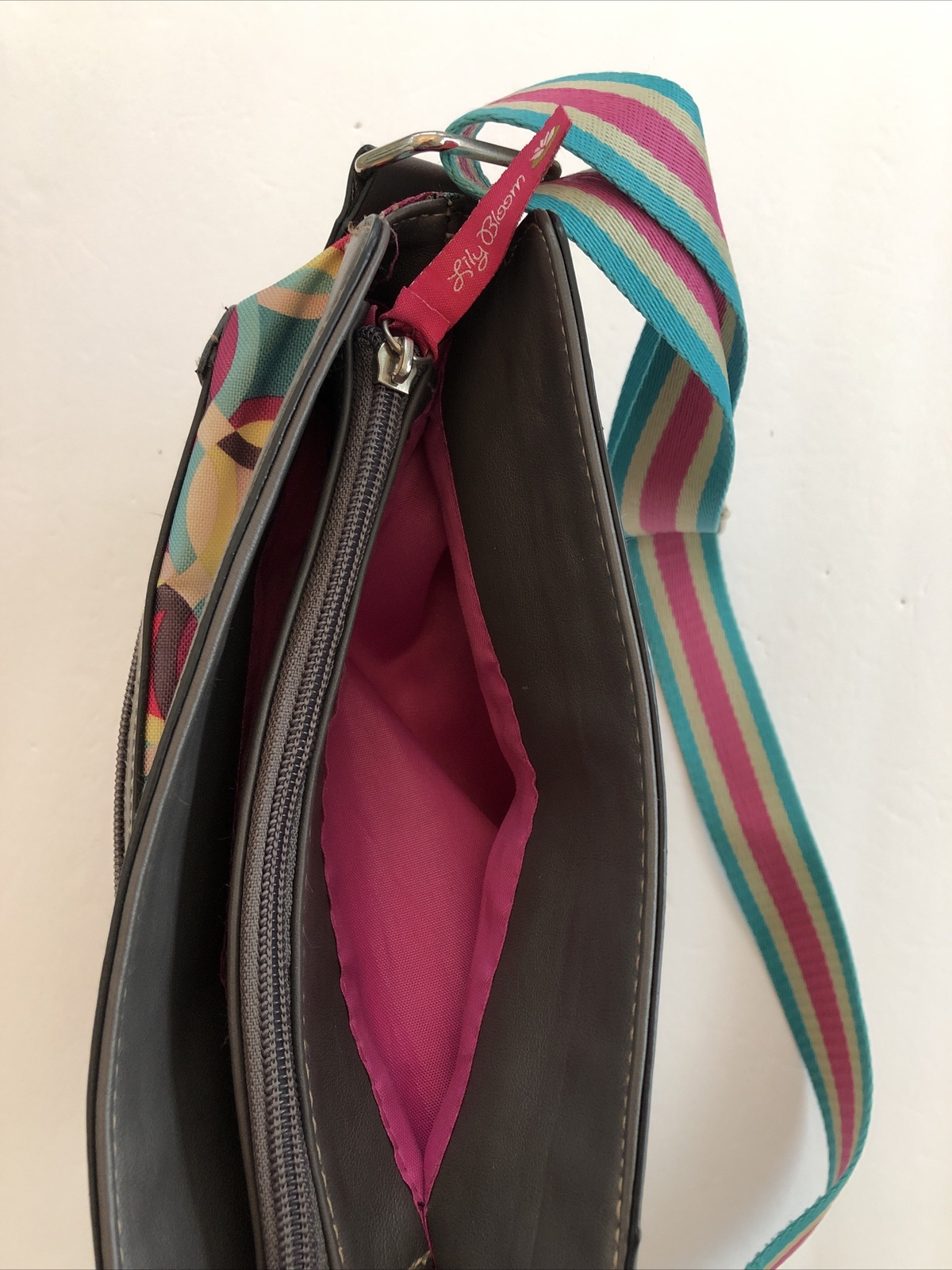 Lily Bloom Lined Lightweight Multicolor Shoulder Bag 11.5” X 10.5”