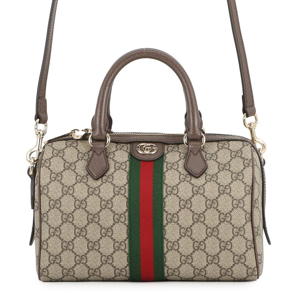 GUCCI Handbag Ophidia GG Supreme Leather Beige Brown Green Authentic From Japan
