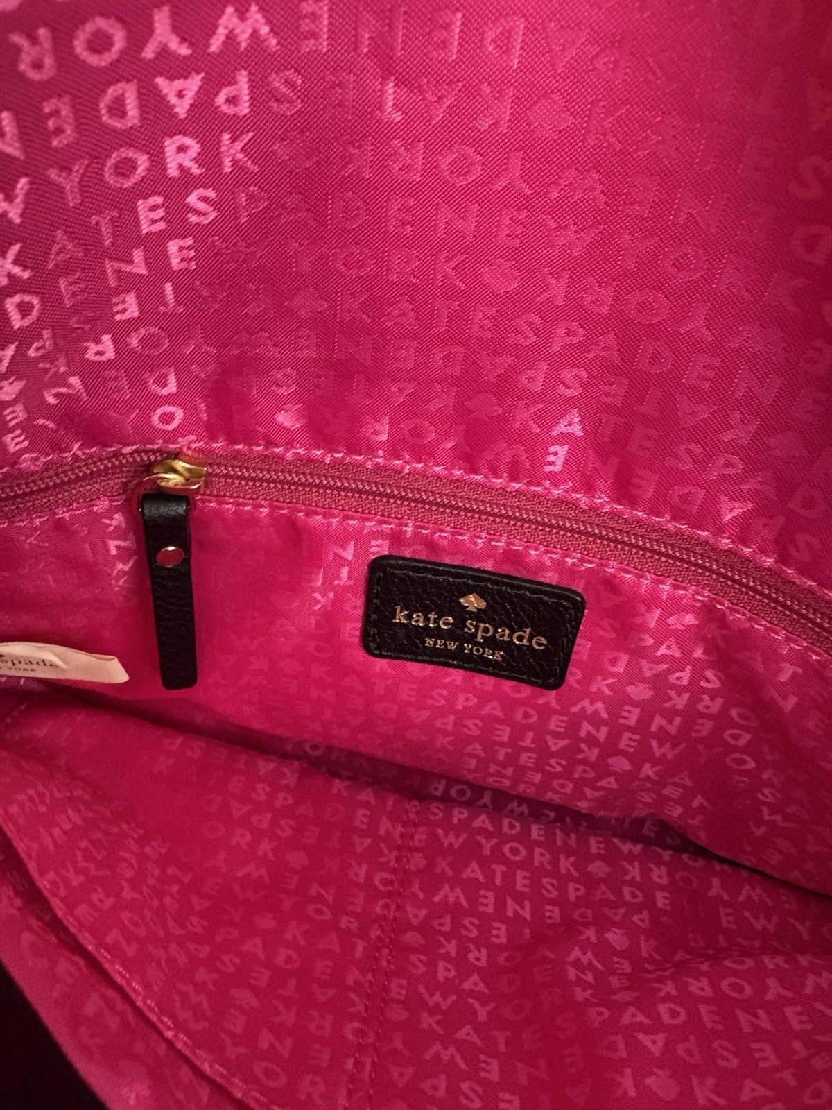 Kate Spade New York Medium Black Pebbled Shoulder Bag Strap Dust Bag Pink
