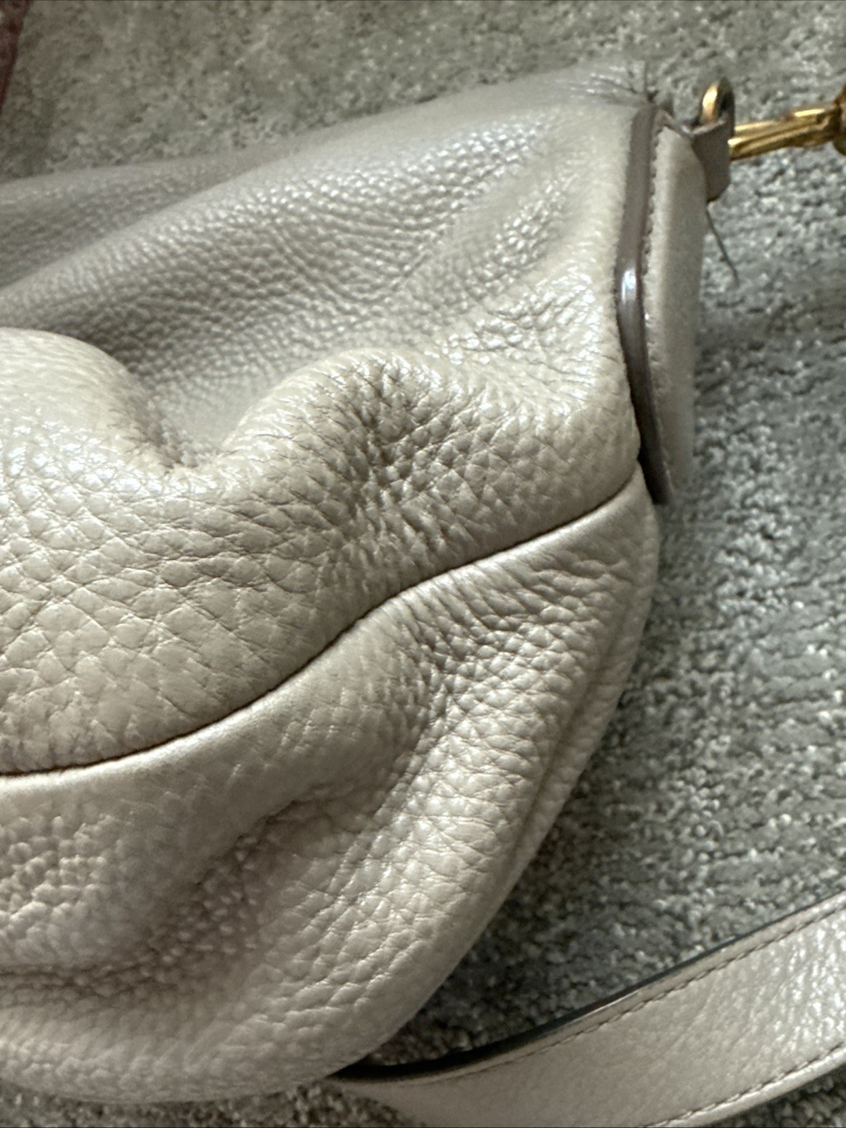 Marc by Marc Jacobs Classic Q Natasha Gray Pebbled Leather Flap Crossbody Bag