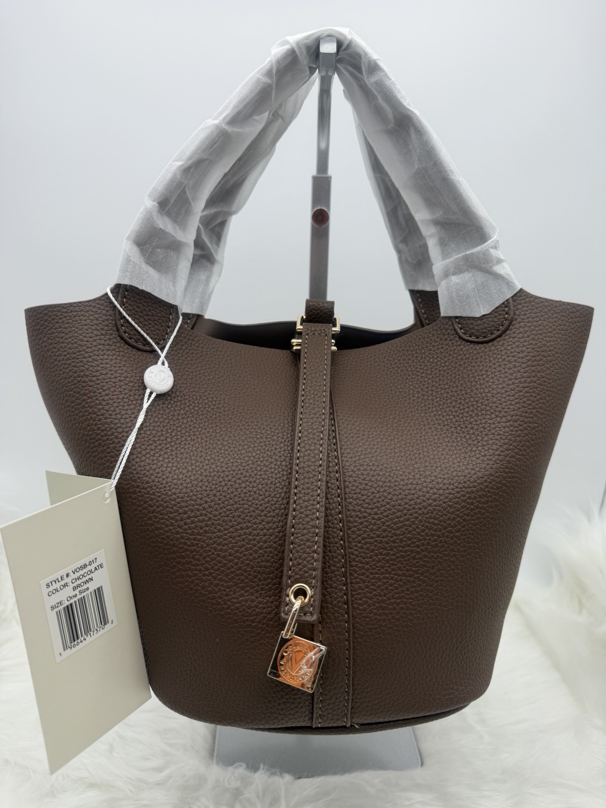 Valentino Orlandi Milano Bucket Hand Bag Chocolate Brown NWT