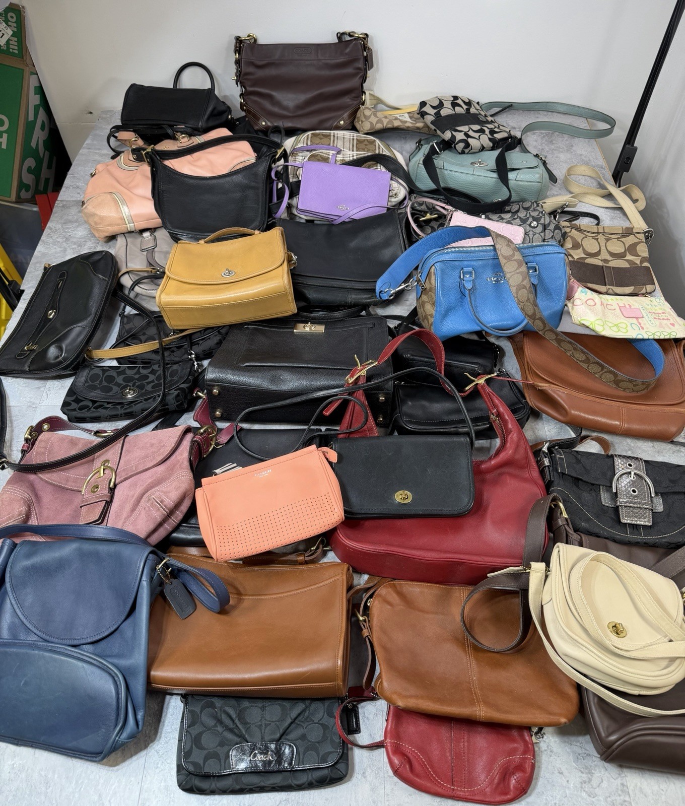 Lot Of 38 Vintage 80s 90s 2000s Y2K COACH Bags Purse USA Leather Canvas Bundle