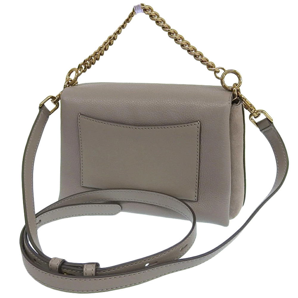 TORY BURCH Chain Handle Bag 58477 Shoulder Bag Leather / Suede Gray #TYB827