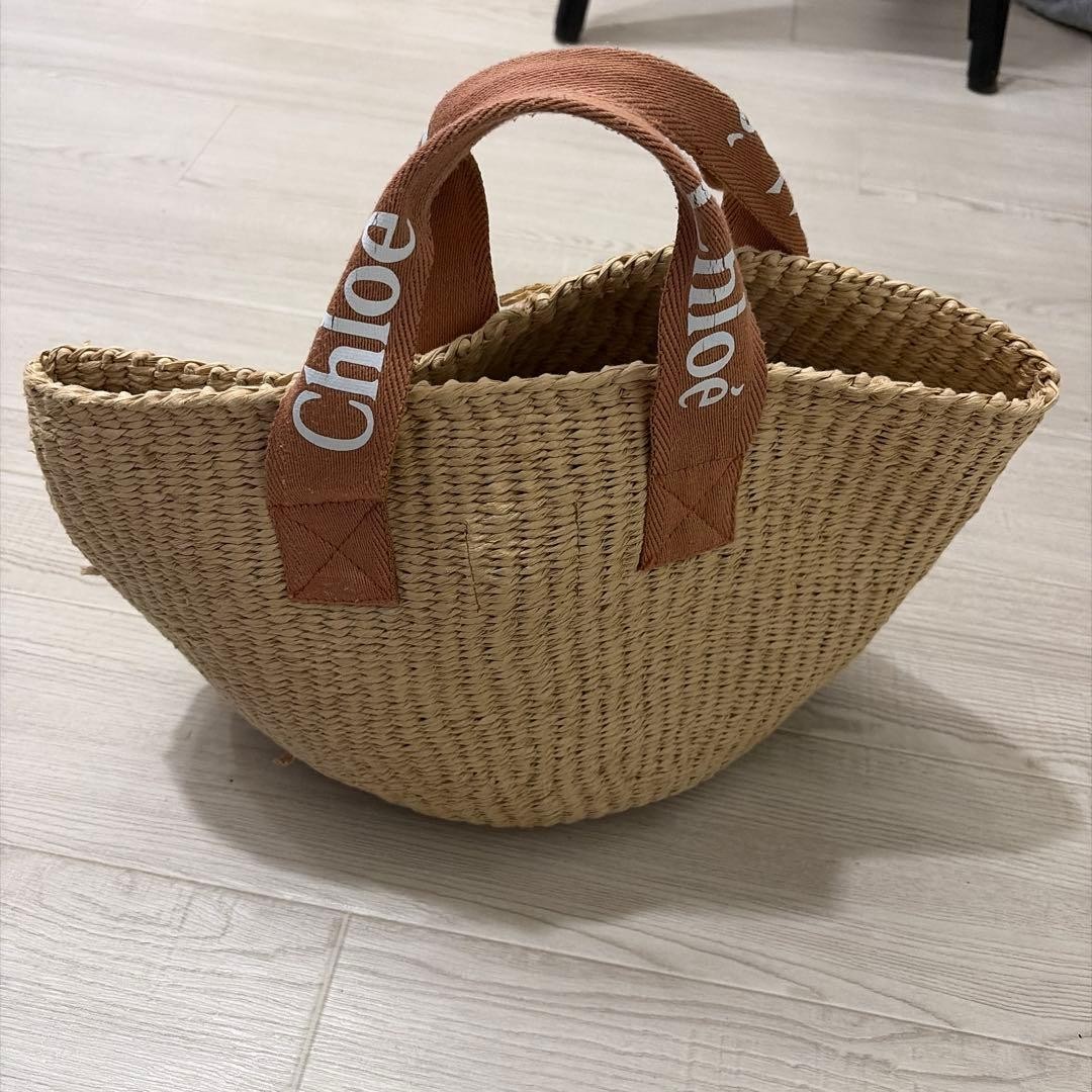 Chloe x Mifuko Basket Bag Handbag Brown Natural Material 12.60 x 8.66 x 8.27 in
