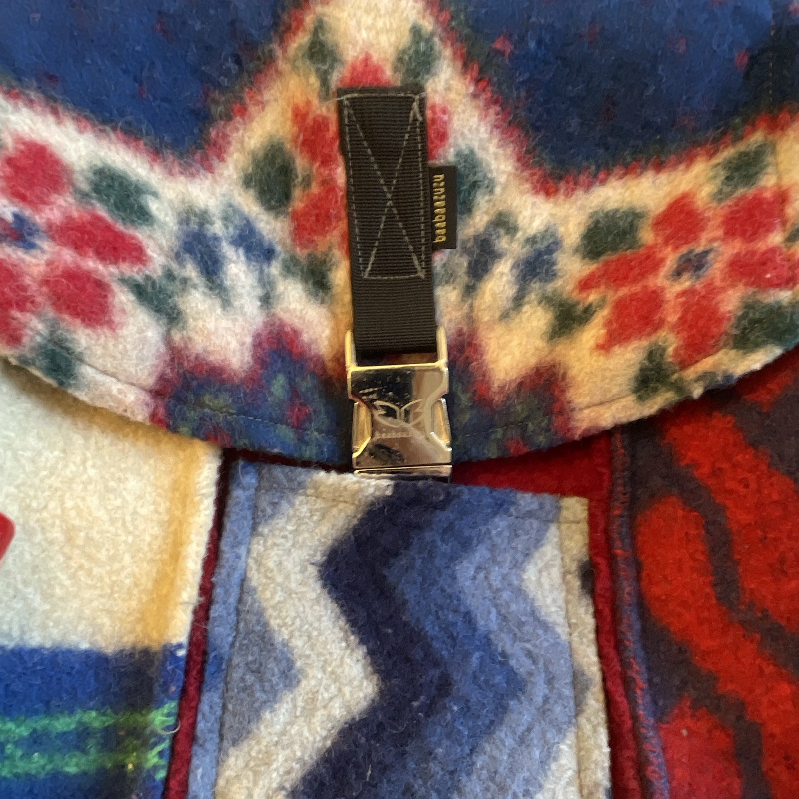 Baabaazuzu Multicolor Abstract Crossbody Bag Buckle Closure Black Strap Silver