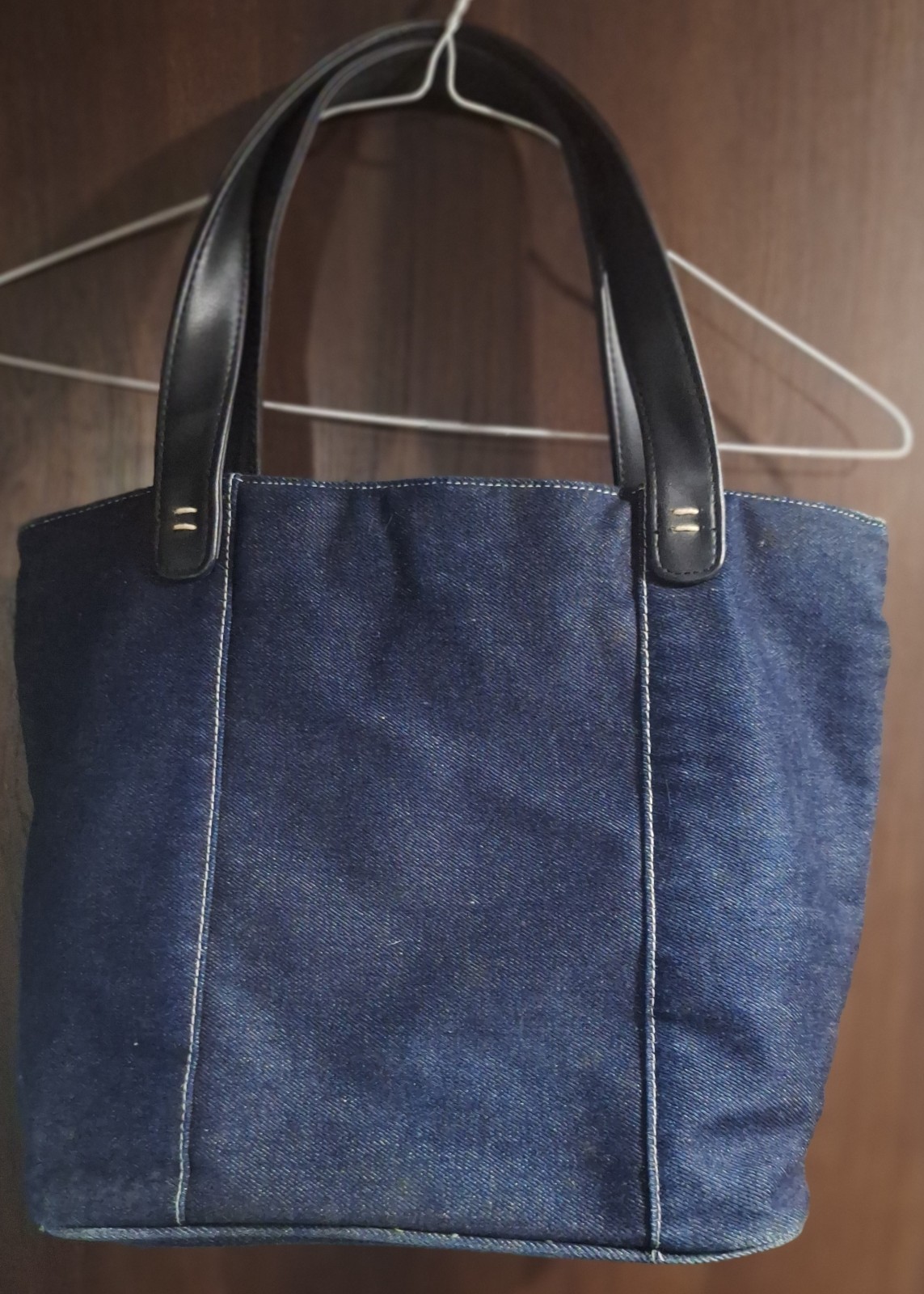 Denim Purse 14 5/8 Inches Wide 16 1/2 Tall From Handle To Bottom