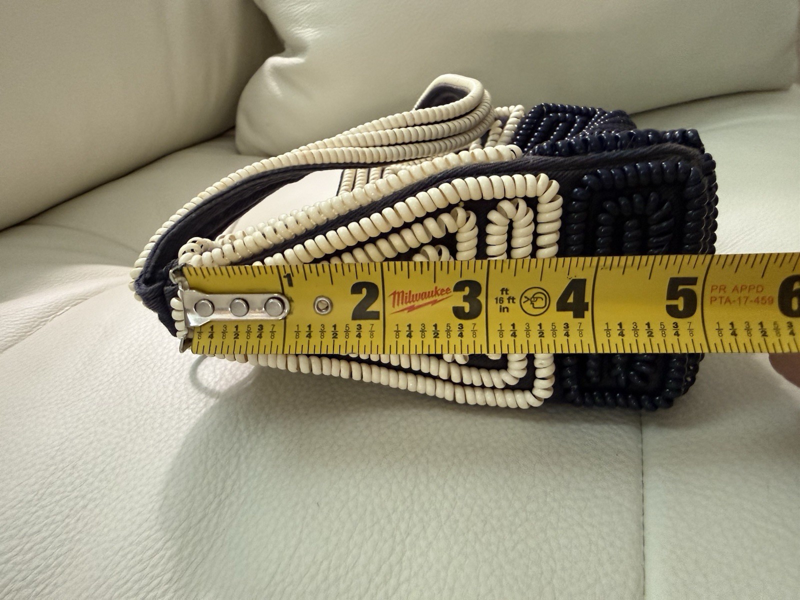 Vintage 1940s – Phone Cord Purse -Navy And White – rare