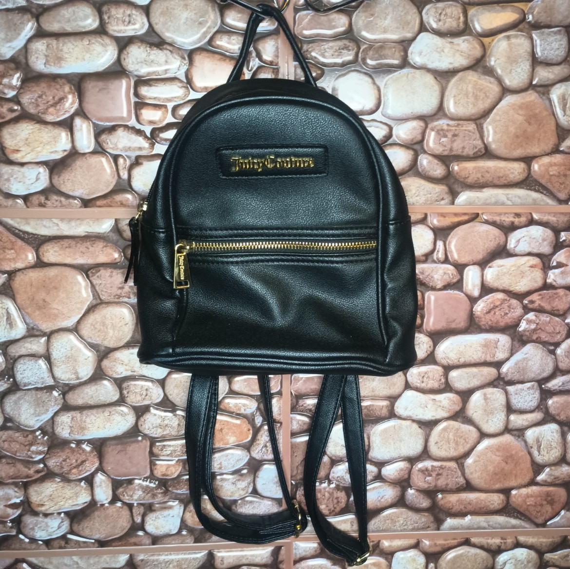 Juicy Couture Mini Backpack Purse Black Gold Hardware Pre-owned Good Condition