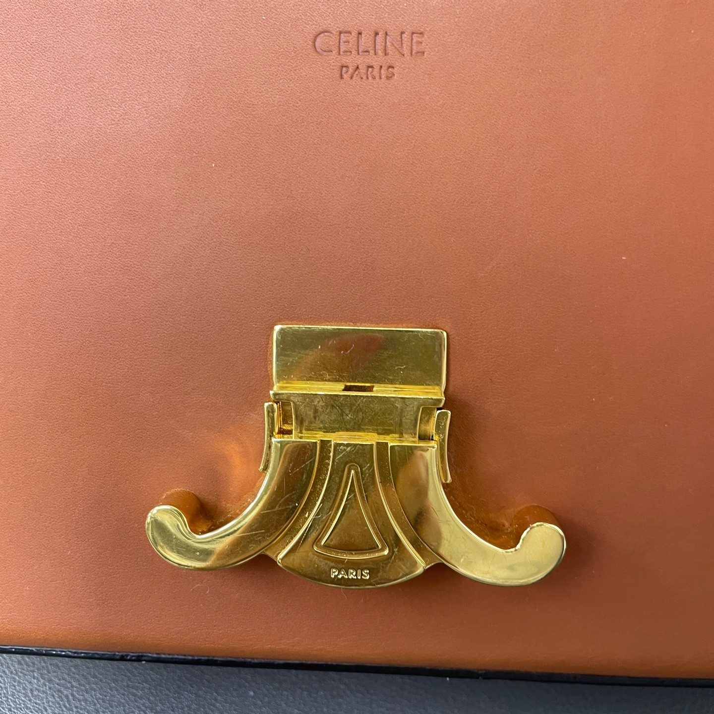Celine Triomphe Normal Caramel Smooth Calfskin Shoulder Handbag Duty Paid