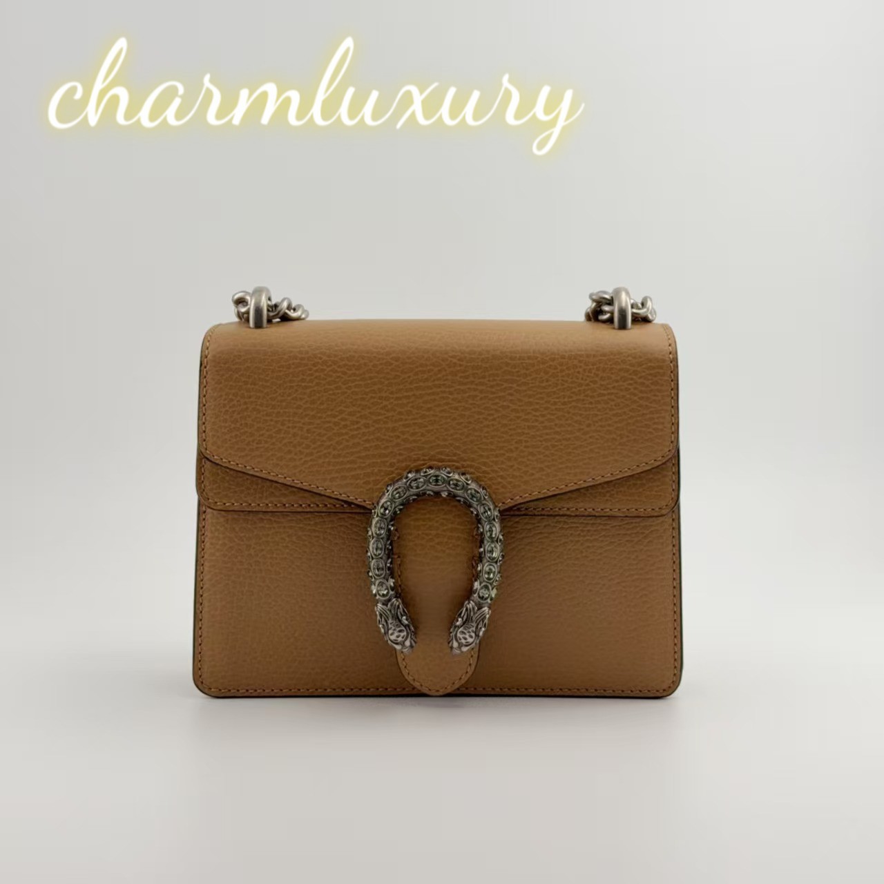 Authentic Gucci Dionysus Camel Leather Chain Crossbody Bag Small