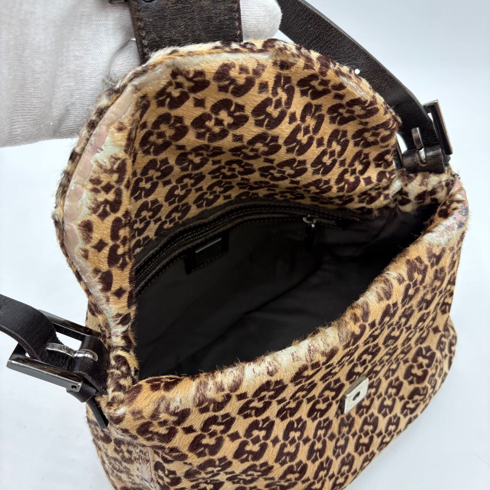 Auth FENDI Mamma Bucket Pony Hair Shoulder Bag 8BR400 2Y9657