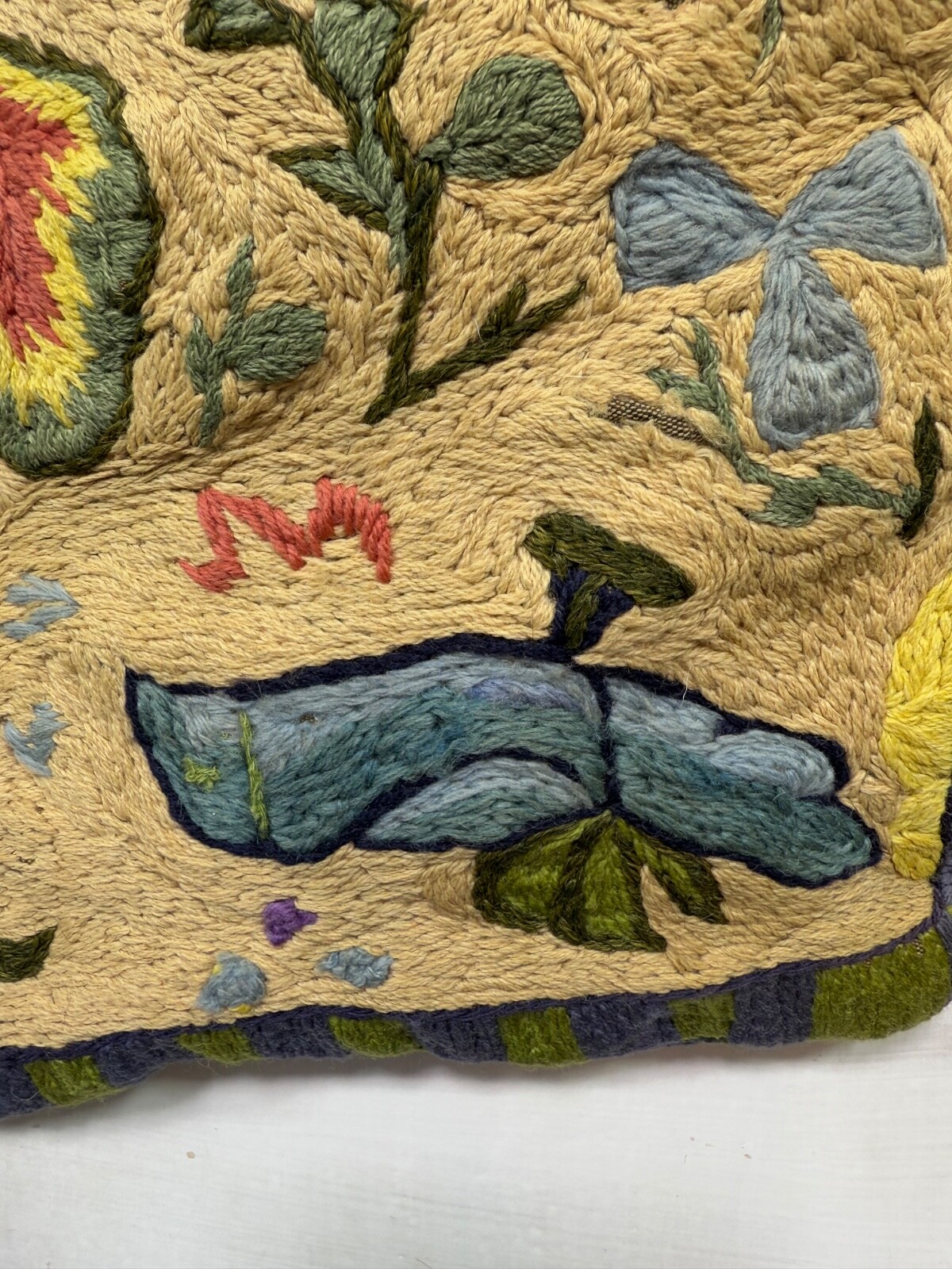 Vintage Beautiful Hand Wool Embroidered Kashmiri Bag 37×30 Cm