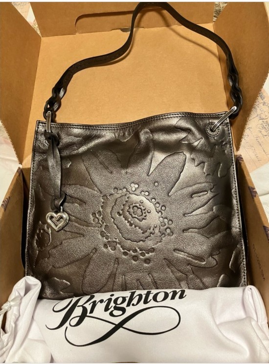 Brighton Pewter Piper Shoulder Bag-2012-Box, Dust Bag & Registration NIB Retired