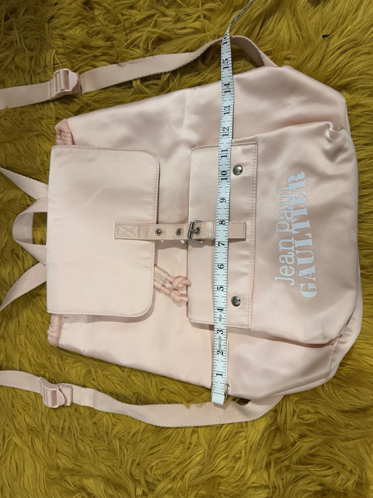 Jean Paul Gaultier Pink Backpack Buckle & Strap Accents, Inner Pockets, Lined