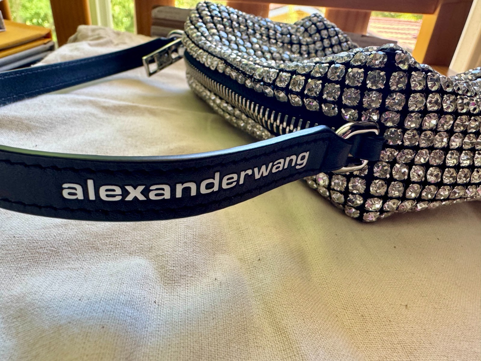 Authentic Alexander Wang Crystal Rhinestones Mesh Pouch