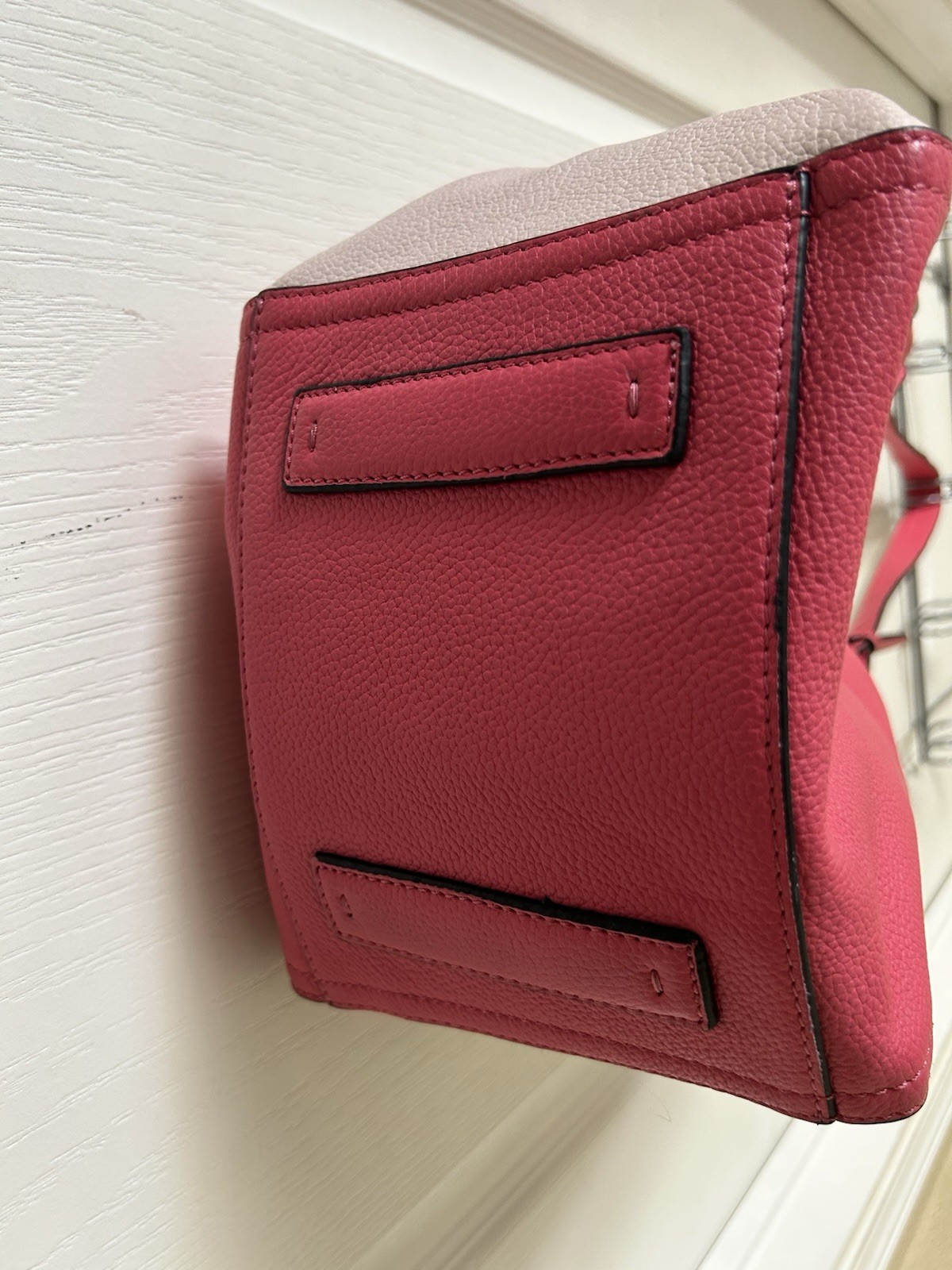 Heather’s Closet Convertible Two Tone Pink Bucket Flower Pebbled Shoulder Bag