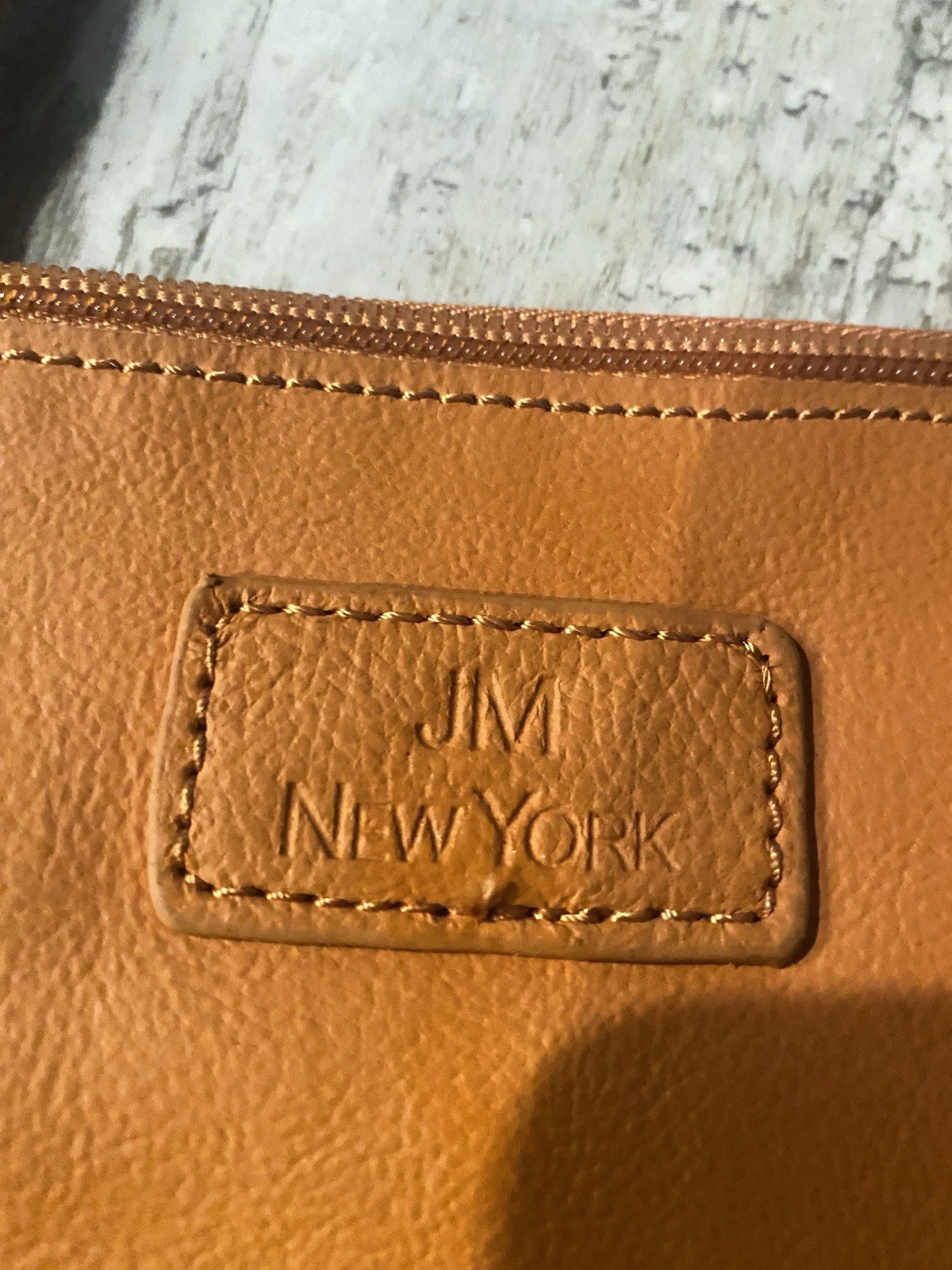 JM New York Orange Large Leather Tote Purse Shoulder Bag NEW