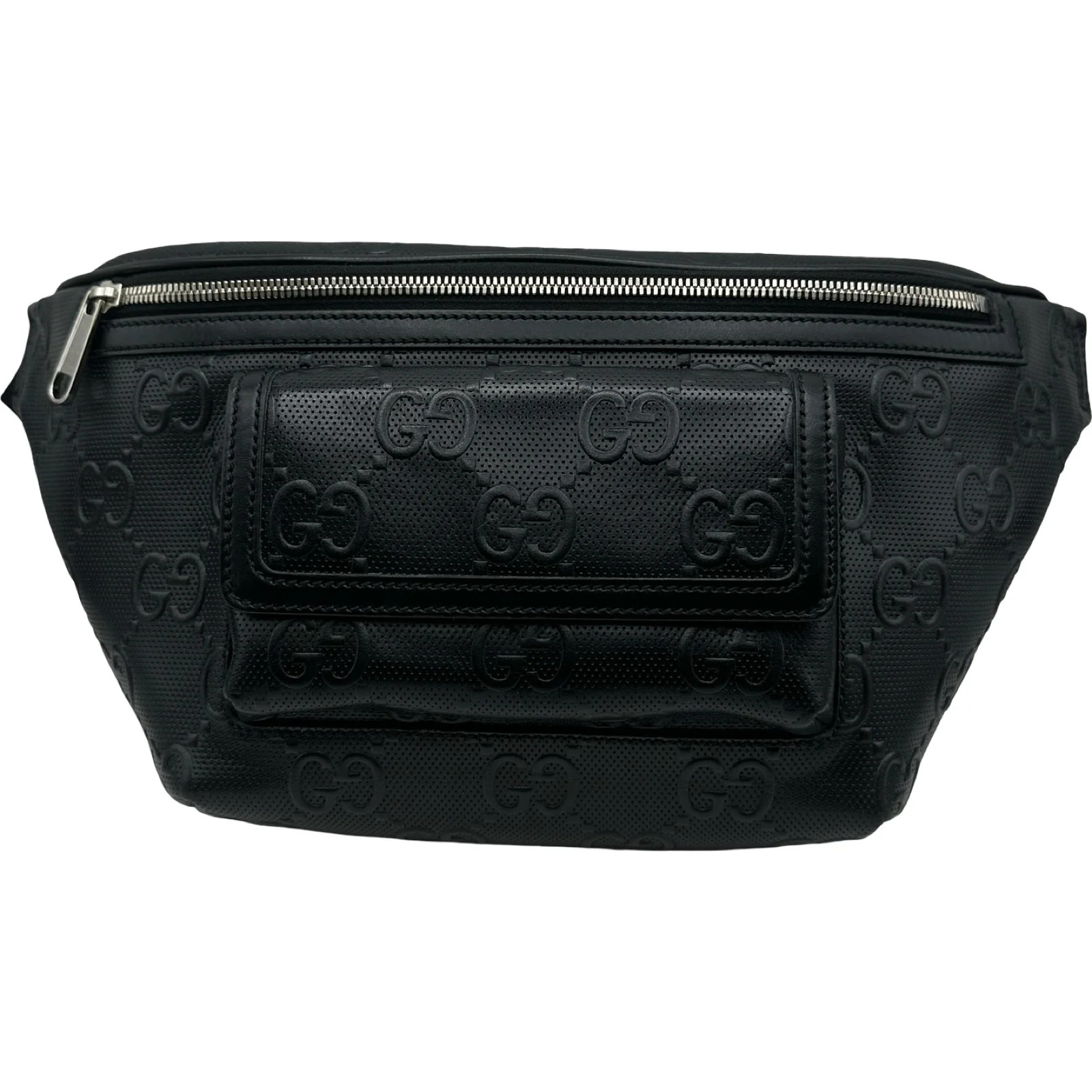 GUCCI GG Embossed Belt Bag Black Belt Bag 645093 #OKB8360