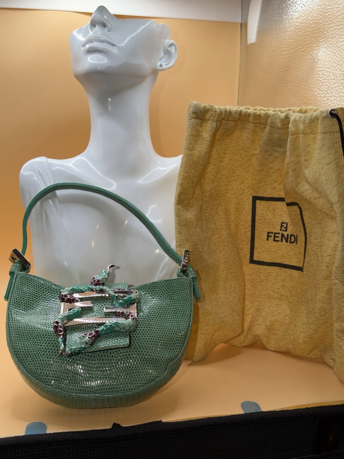 Authentic Rare Fendi Snake Mini Croissant Bag. Limited Edition. Early 2000.