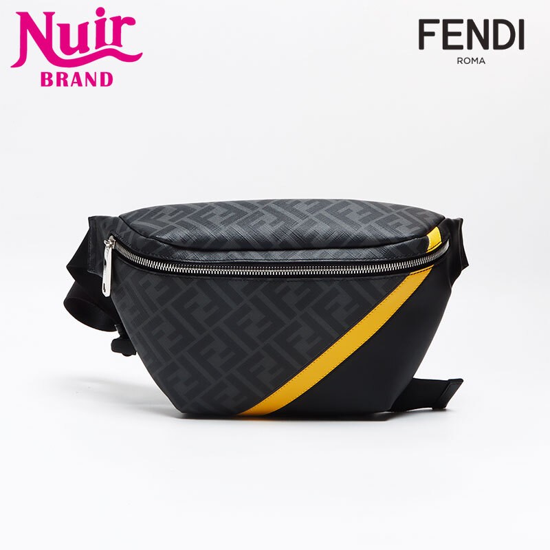 FENDI Shoulder Bag Diagonal Belt Bag Zucchino 7VA434 Gray Used