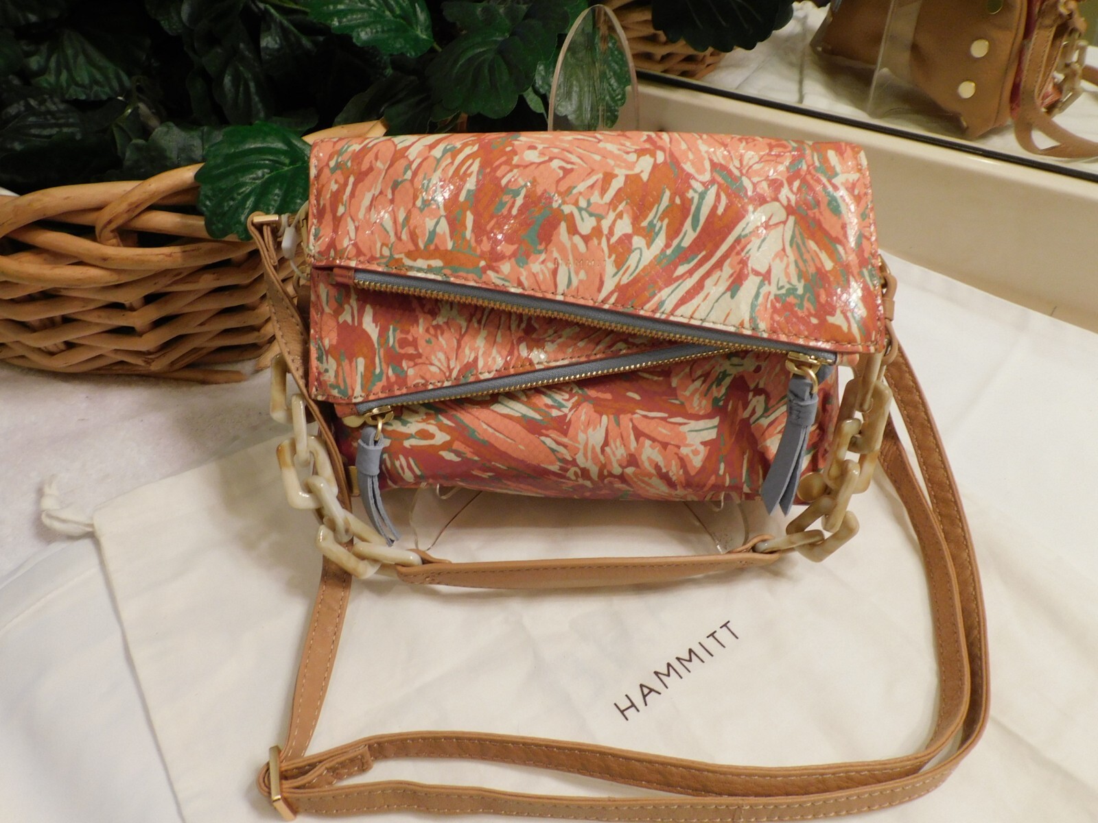 NWT HAMMITT DILLON SML 6 WAY CROSSBODY IN GARDEN PARTY PINK **FREE SHIPPING*