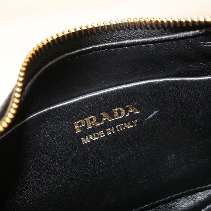 Used PRADA Handbag 1BC194 Arkes Small Leather 2WAY Triangle Logo Ladies Black