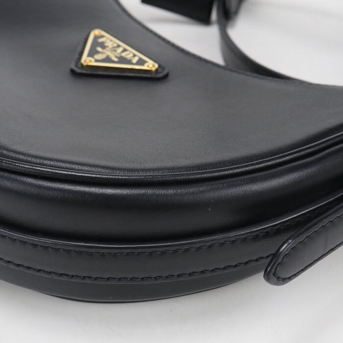 Used PRADA Handbag 1BC194 Arkes Small Leather 2WAY Triangle Logo Ladies Black