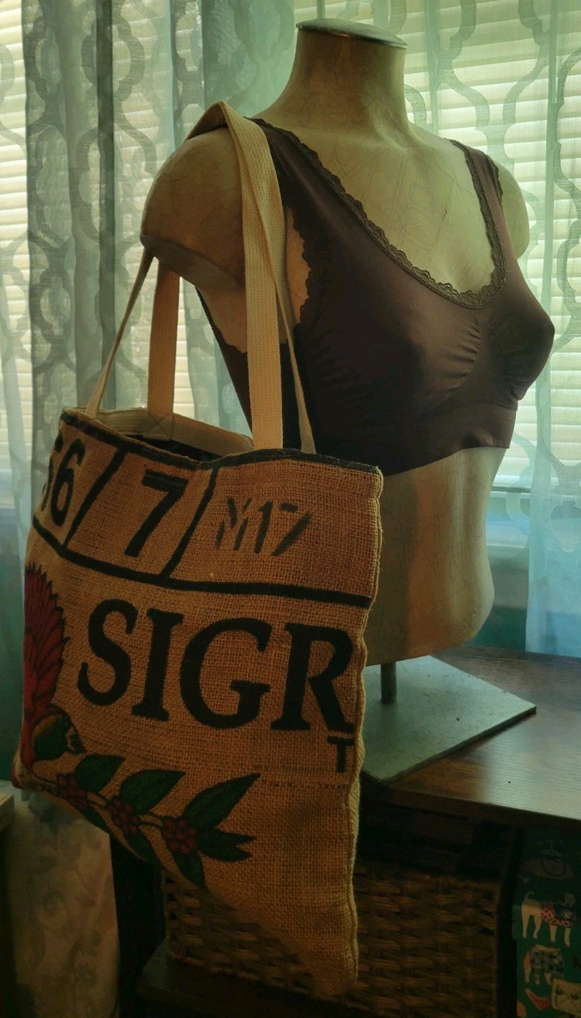 Moka Totes Sigri Coffee Bean Burlap Bag Tote Farmers Market Big