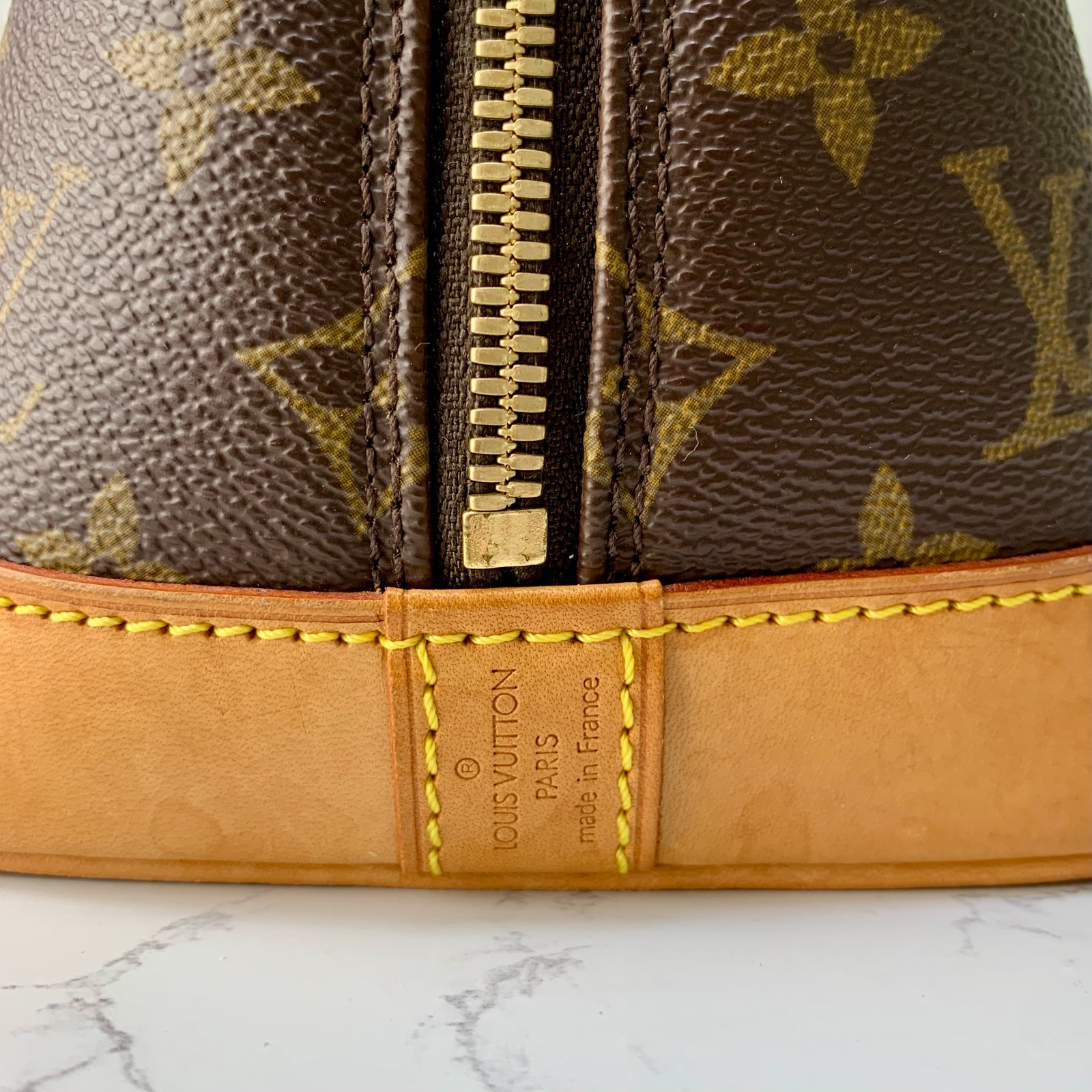 LOUIS VUITTON Alma PM Monogram Leather Handbag M51130 Authentic Japan