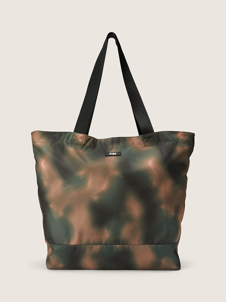 VICTORIAS SECRET PINK Large Weekender Tote Camo Blur Zip Top Limited Edition NWT