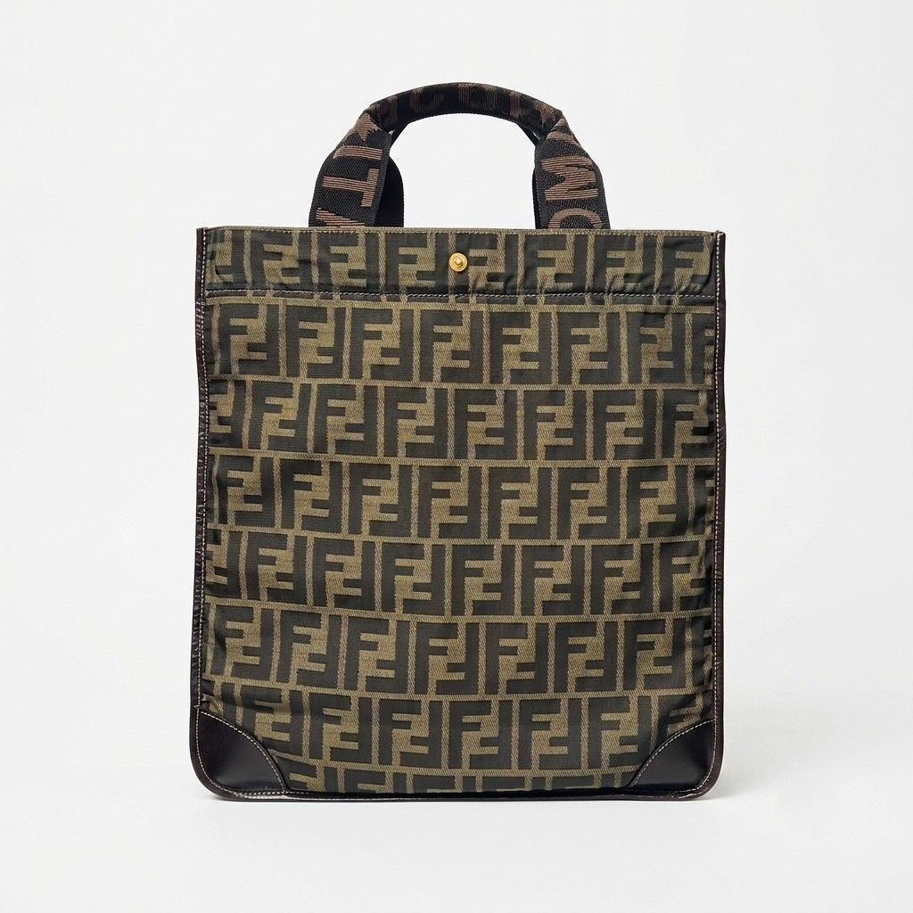 FENDI ROMA 1925 Zucca Pattern Foldable Tote Bag 26555 Brown