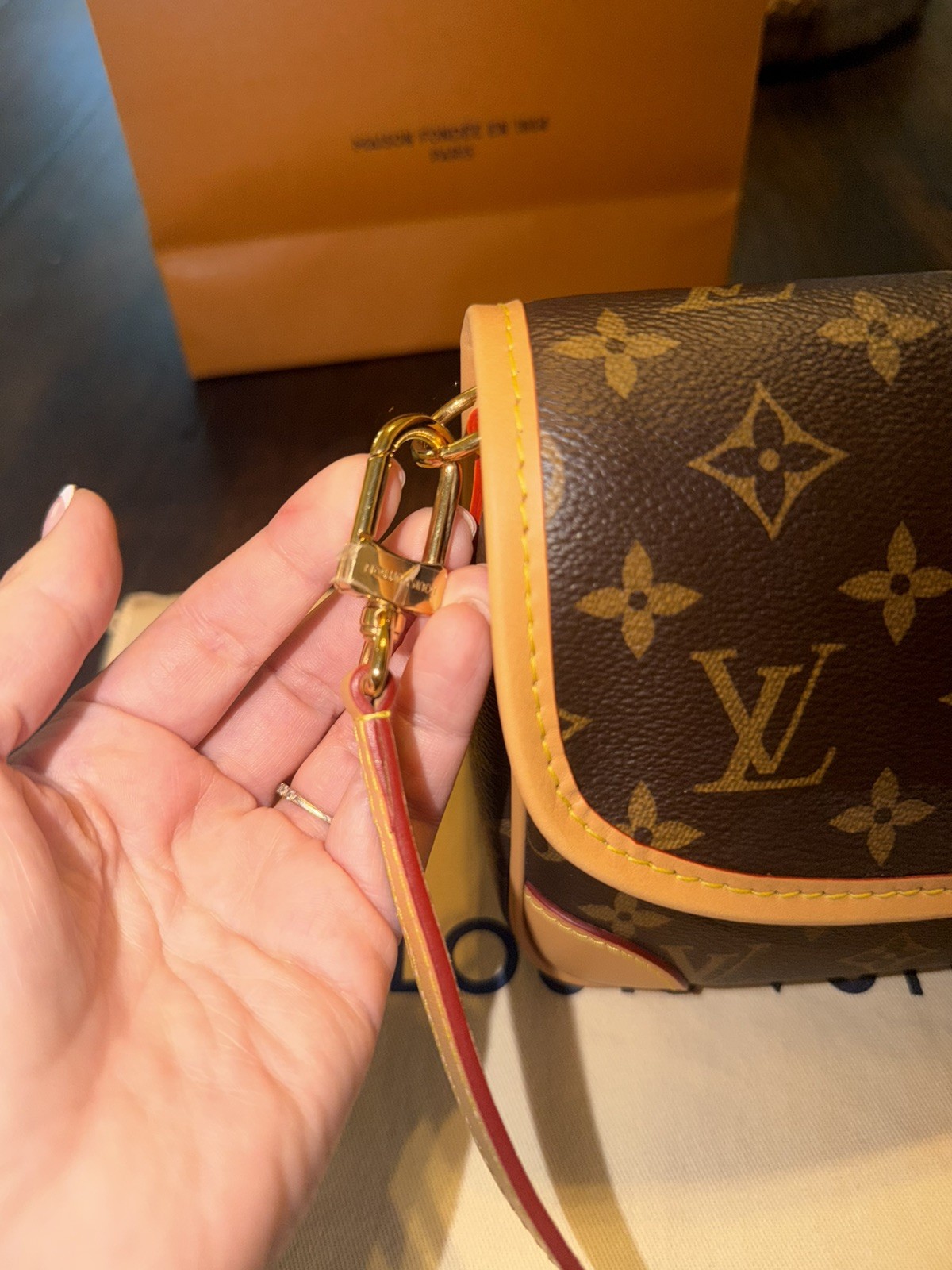 Louis Vuitton Diane Mono Shoulder/Crossbody Bag Brown Gold HW